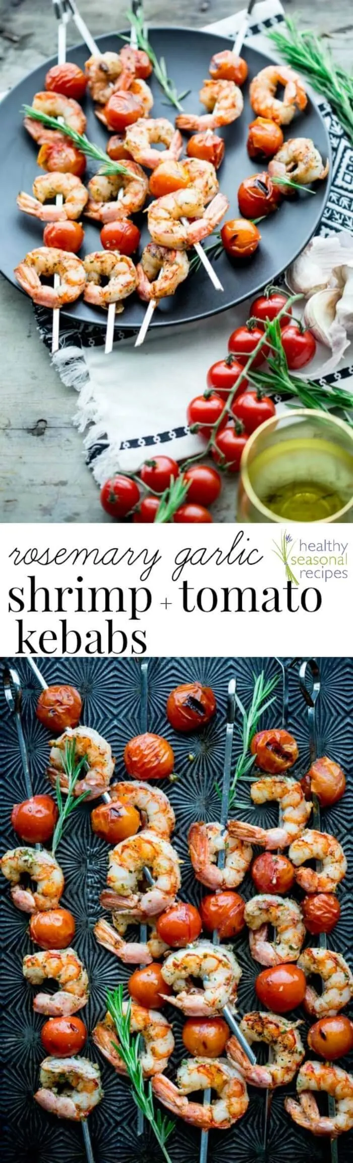 Rosemary Garlic Shrimp and Tomato Kebabs