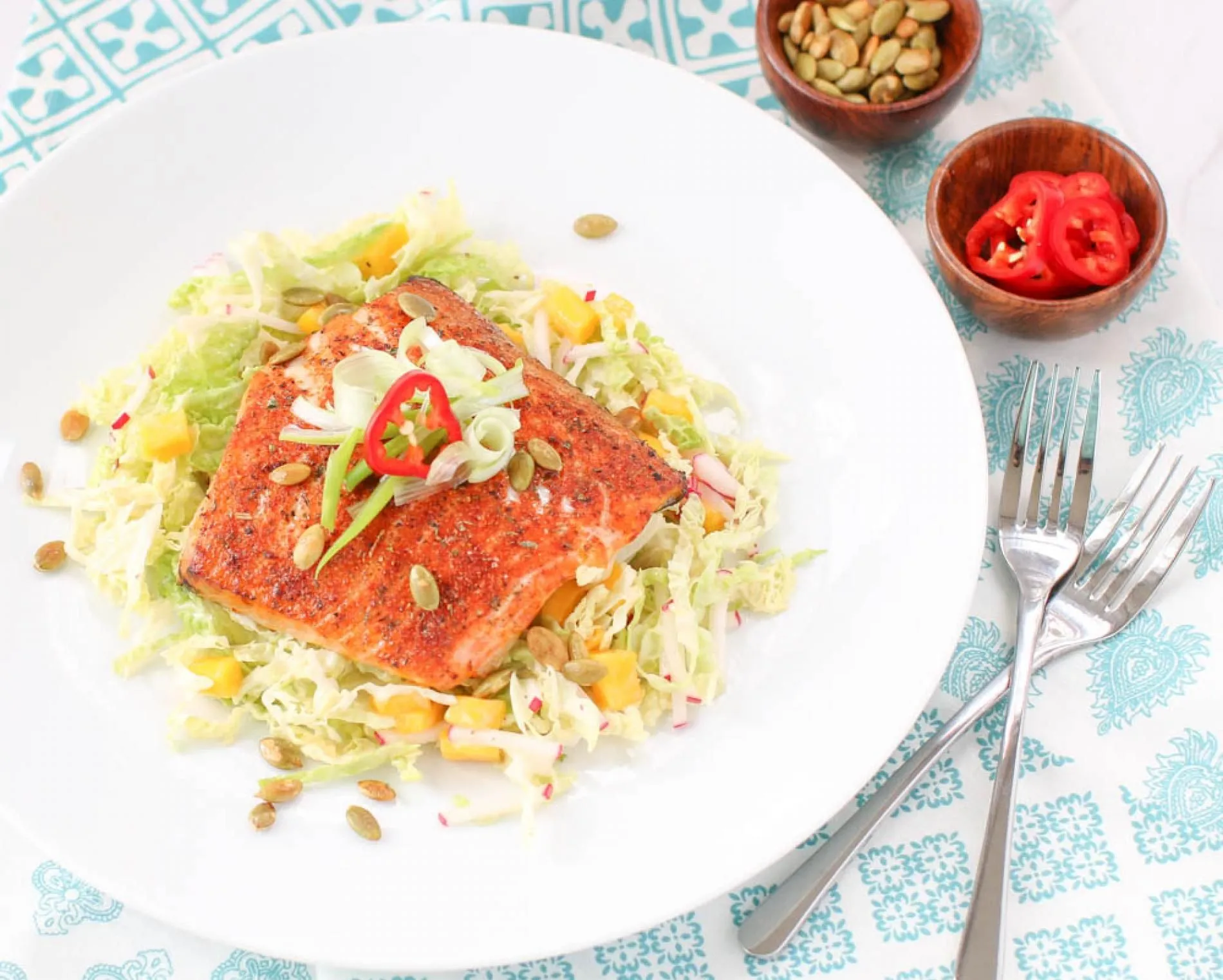Salmon with Spicy Slaw