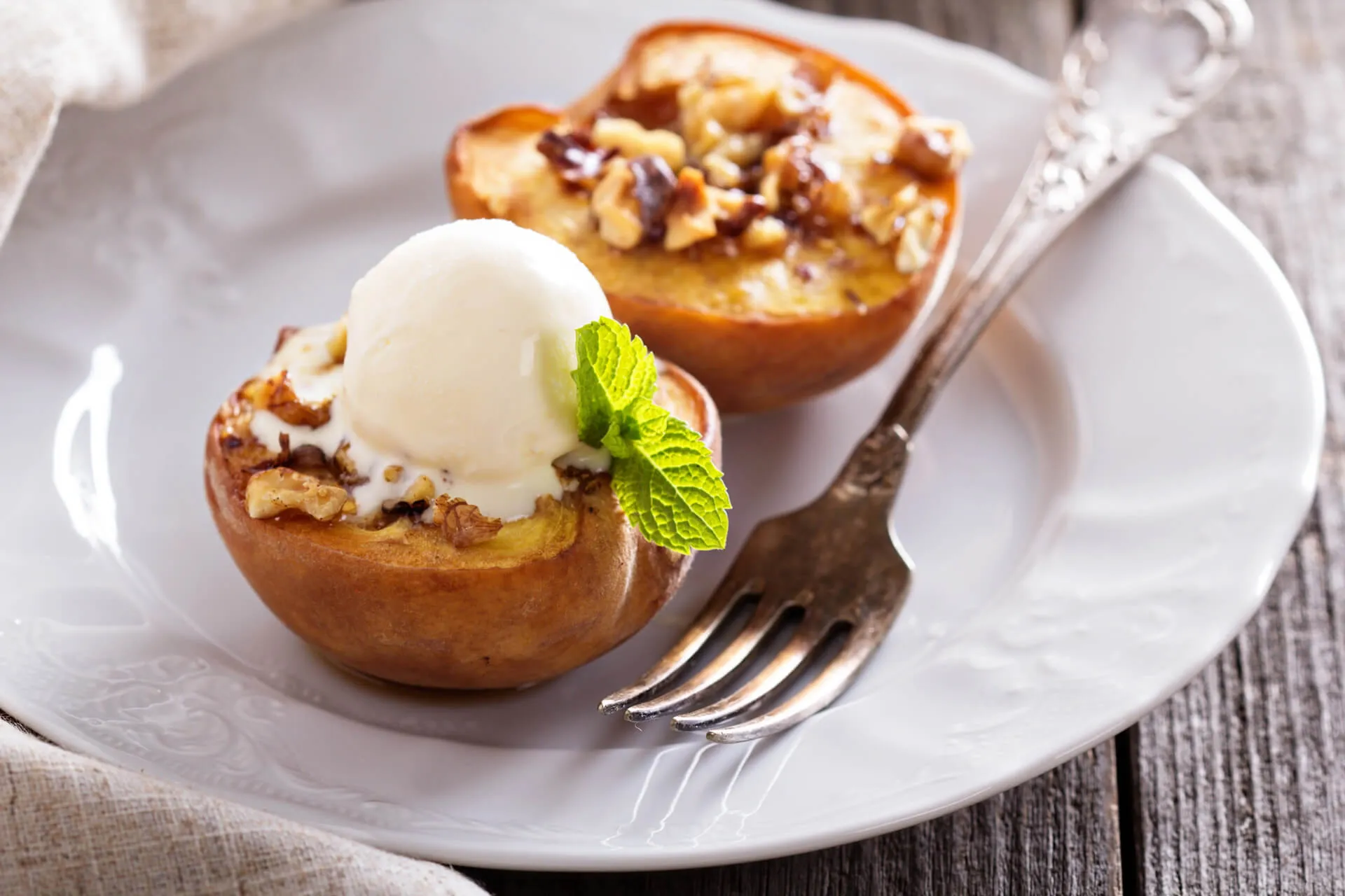 Salted Caramel Peaches and Ice Cream