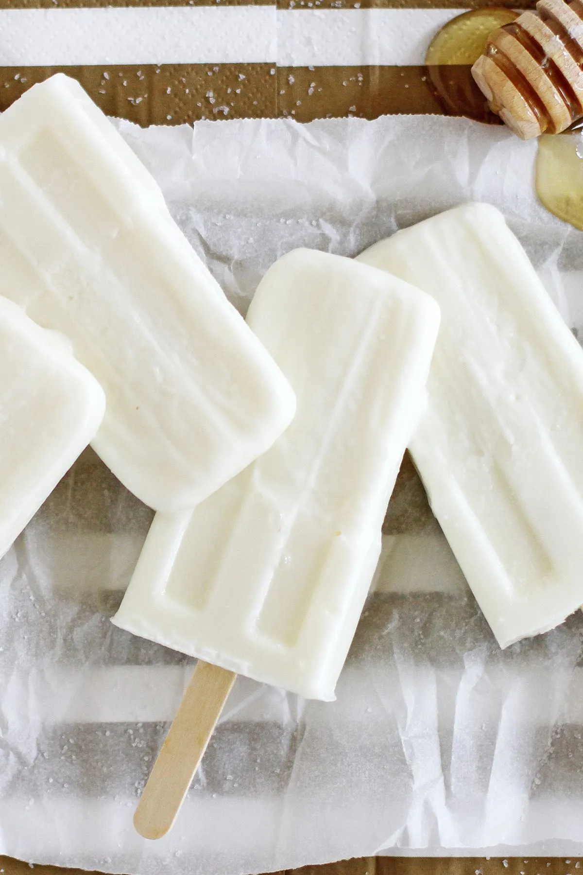 Salted Honey Yogurt Pops