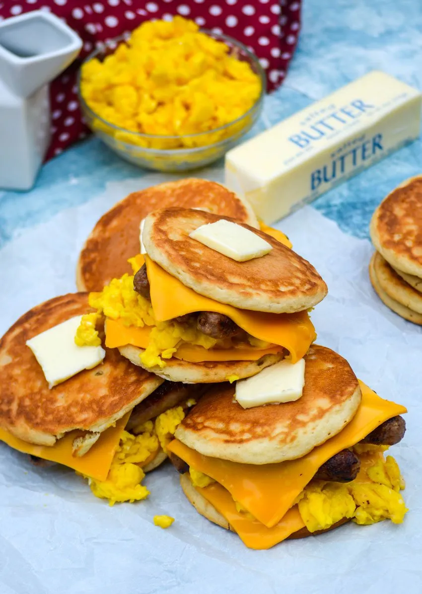 Sausage Egg Cheese Pancake Sandwiches