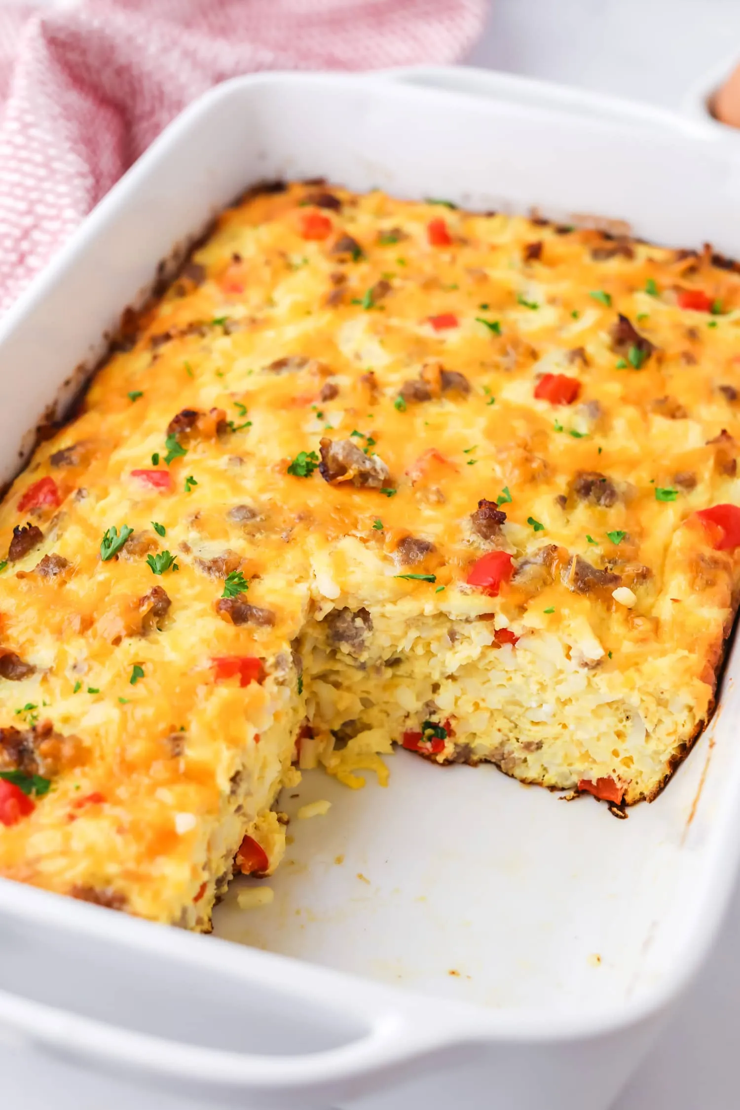 Sausage Hash Brown Egg Bake