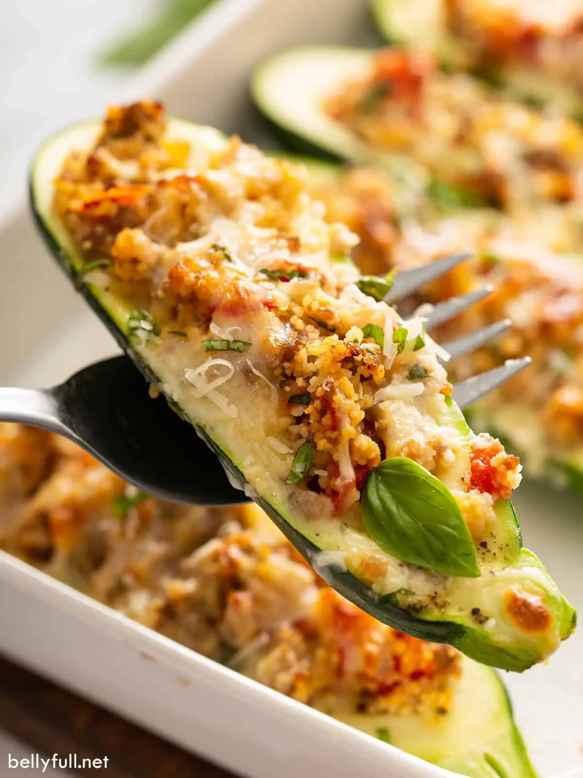 Sausage Stuffed Squash Zucchini