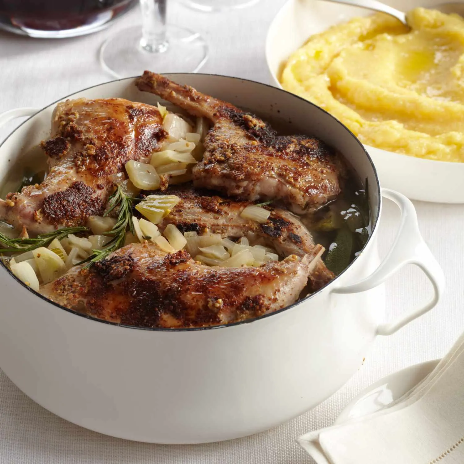 Sauteed Rabbit Loin with Braised Fennel and Balsamic Vinegar