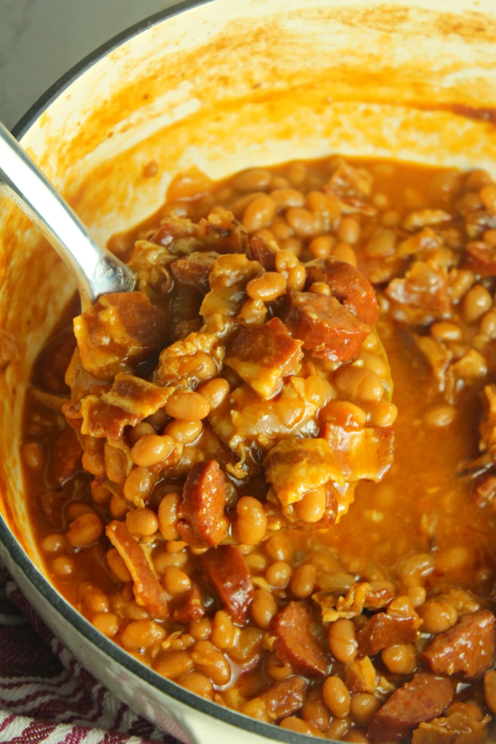 Savory Baked Beans with Sausage