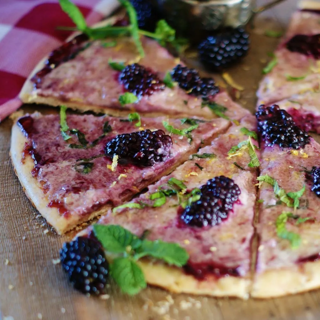 Savory Blackberry Mint Pizza