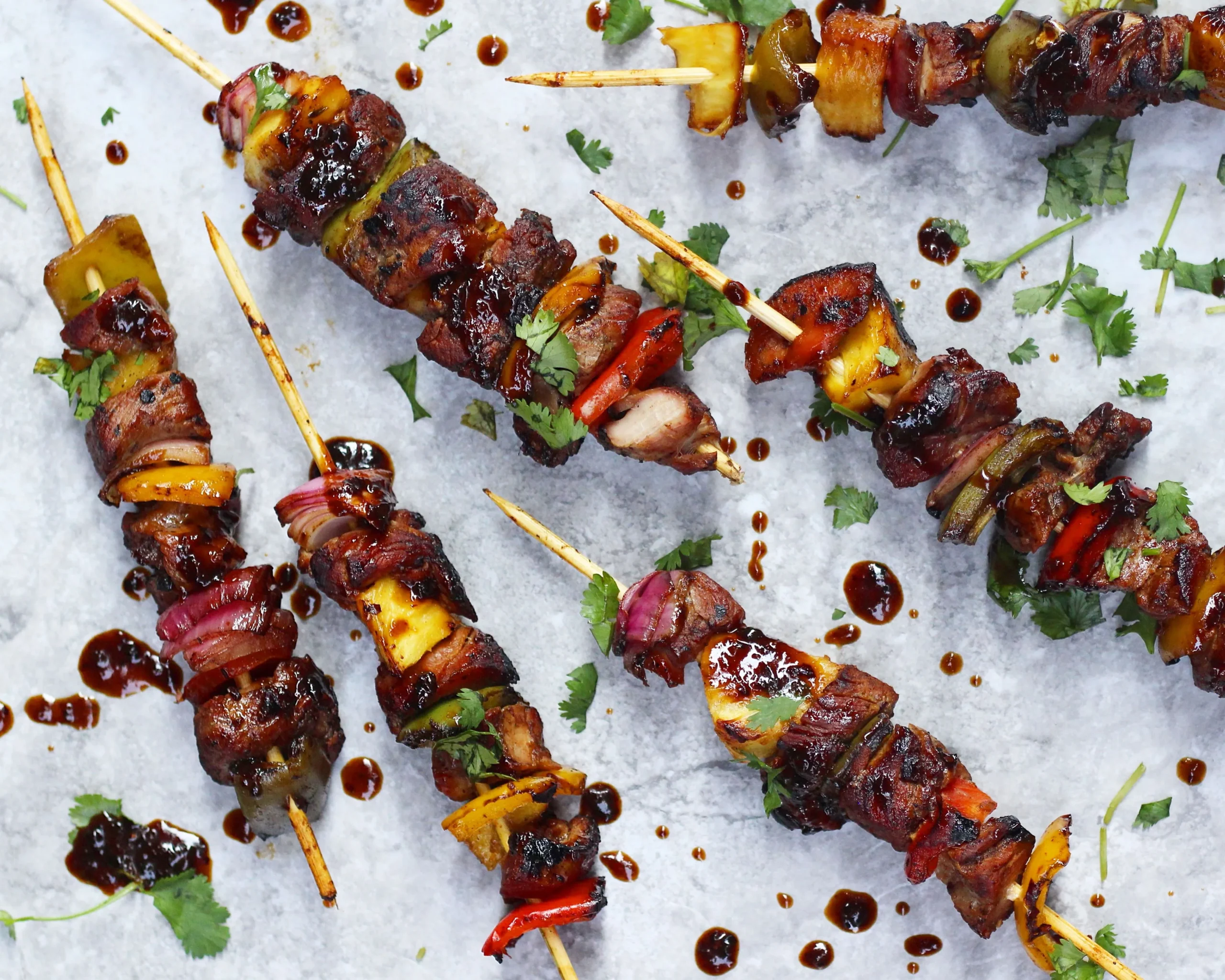 Savory Sweet Asian Glazed Pork Kabobs