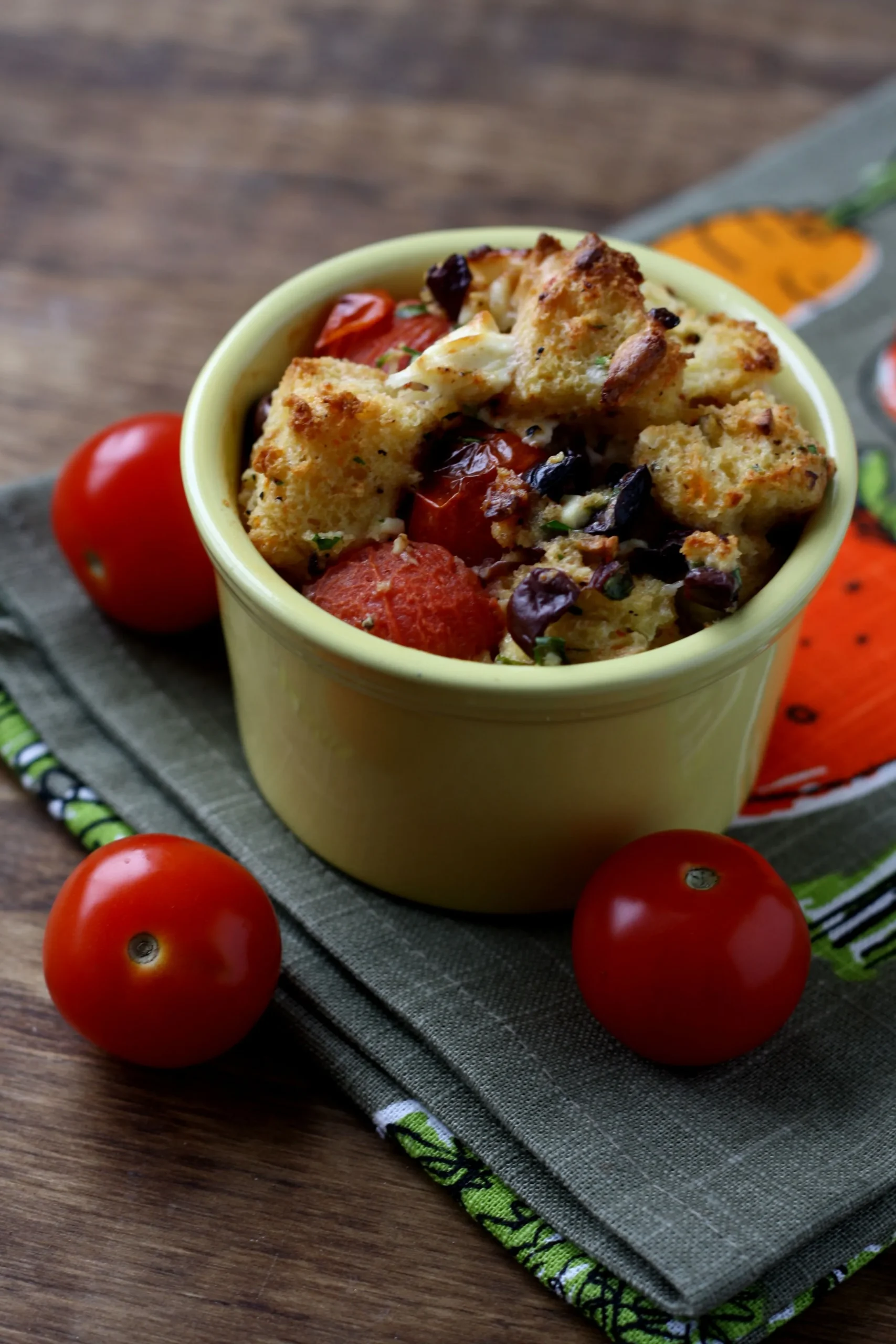 Savory Tomato Bread Puddings