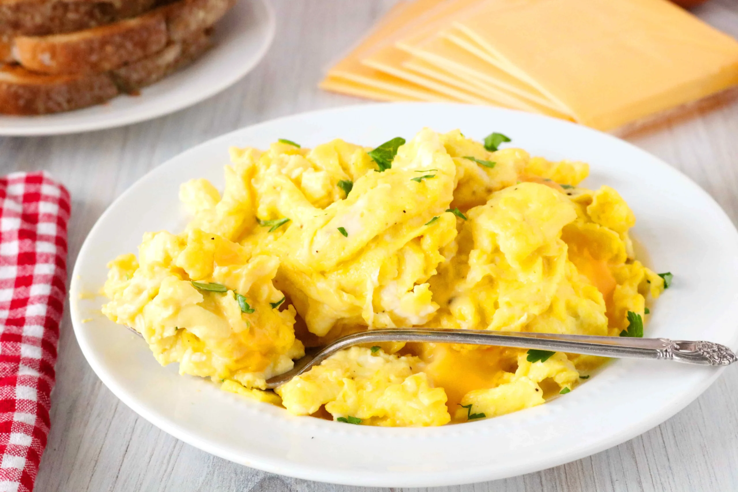 Scrambled Cinnamon Cream Cheese Eggs