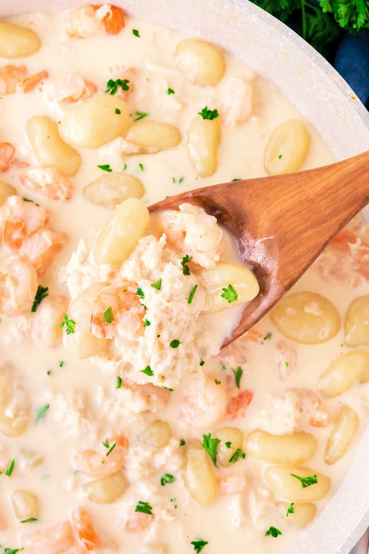 Seafood Gnocchi with White Wine Cream Sauce