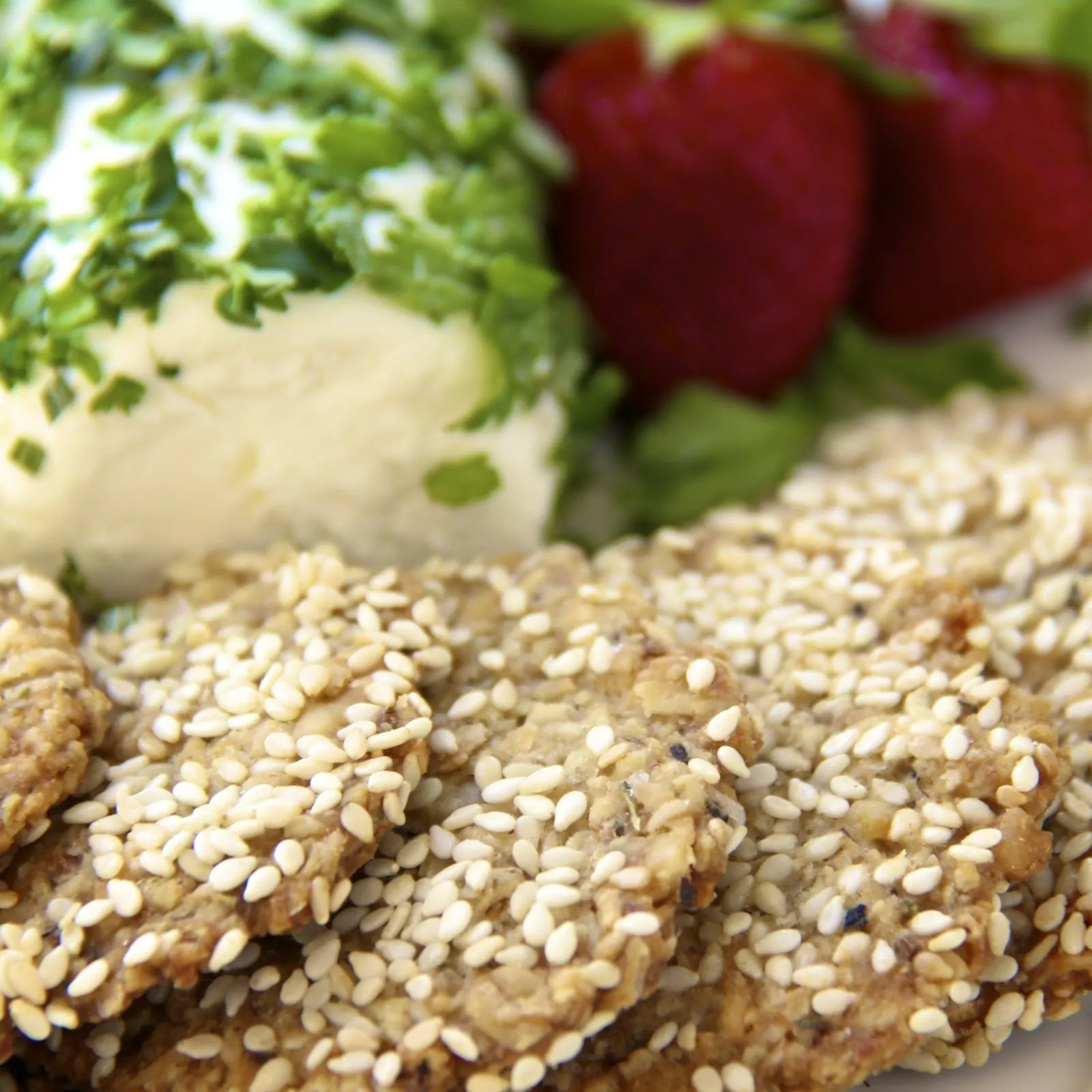 Sesame Oat Parmesan Crackers with Herbed
