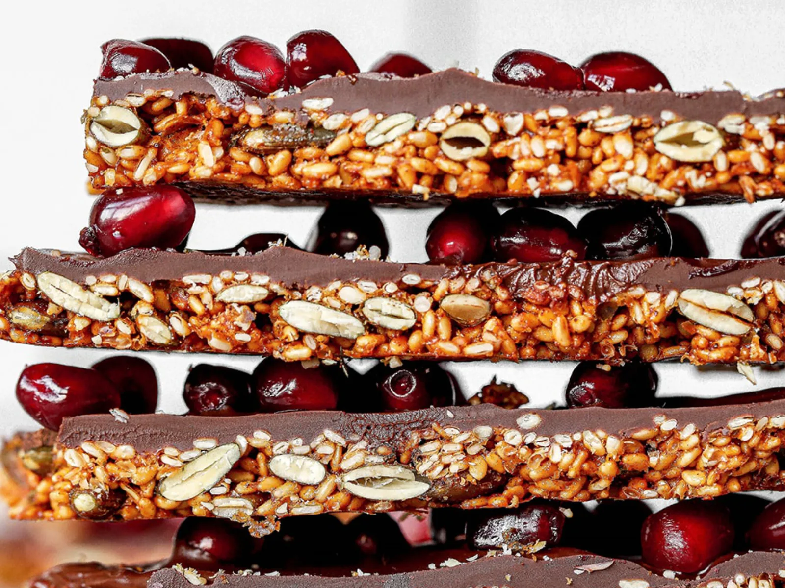 Sesame Pomegranate Chocolate Bark