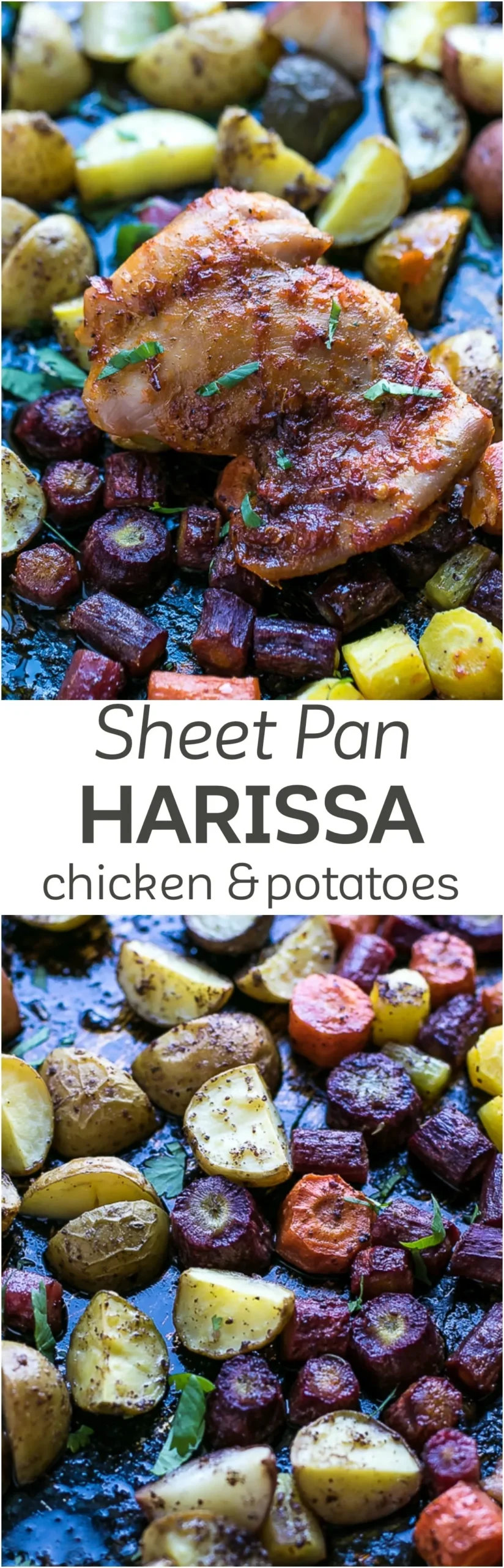 Sheet Pan Harissa Chicken Potatoes Carrots