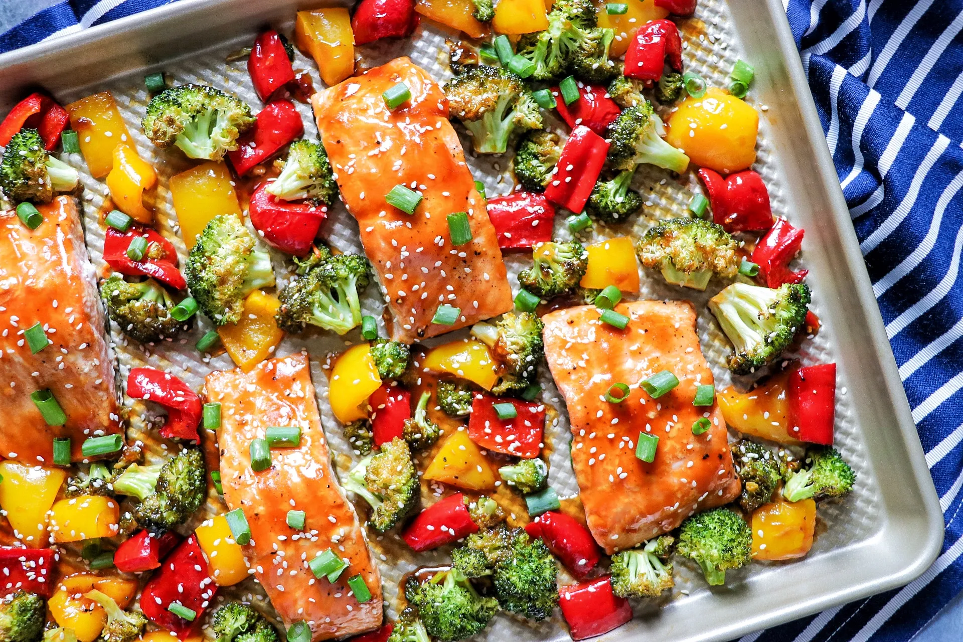 Sheet Pan Salmon Bites with Roasted Vegetables