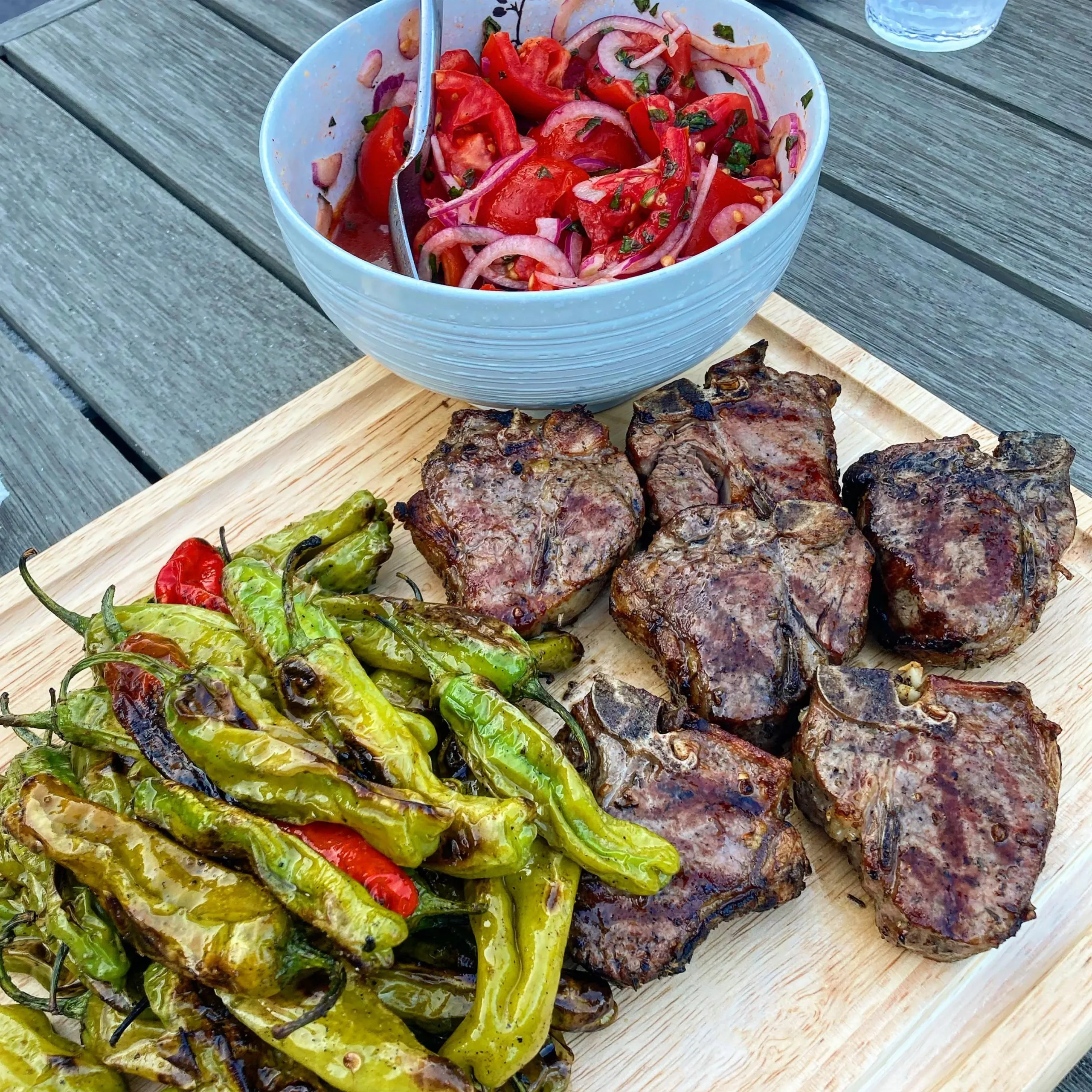 Shishito Pepper and Tomato Salad