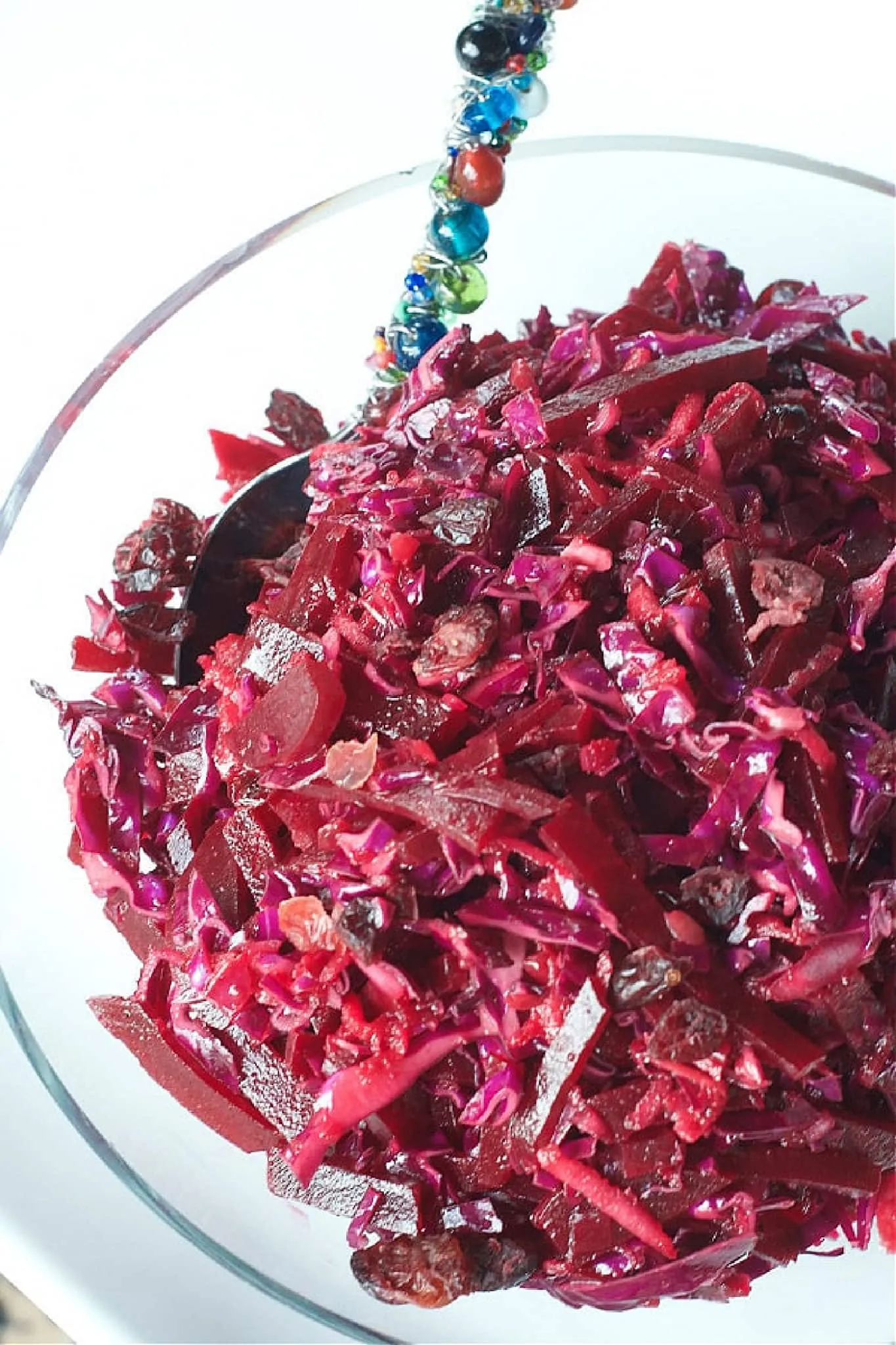 Shredded Beets and Red Cabbage with Cranberries