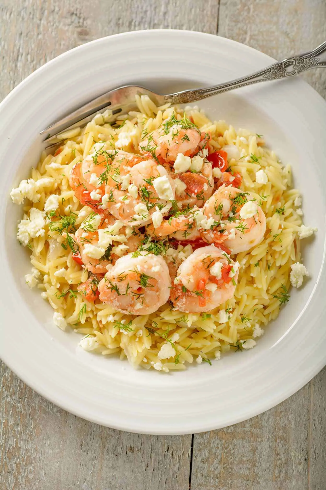 Shrimp Feta Orzo Bake