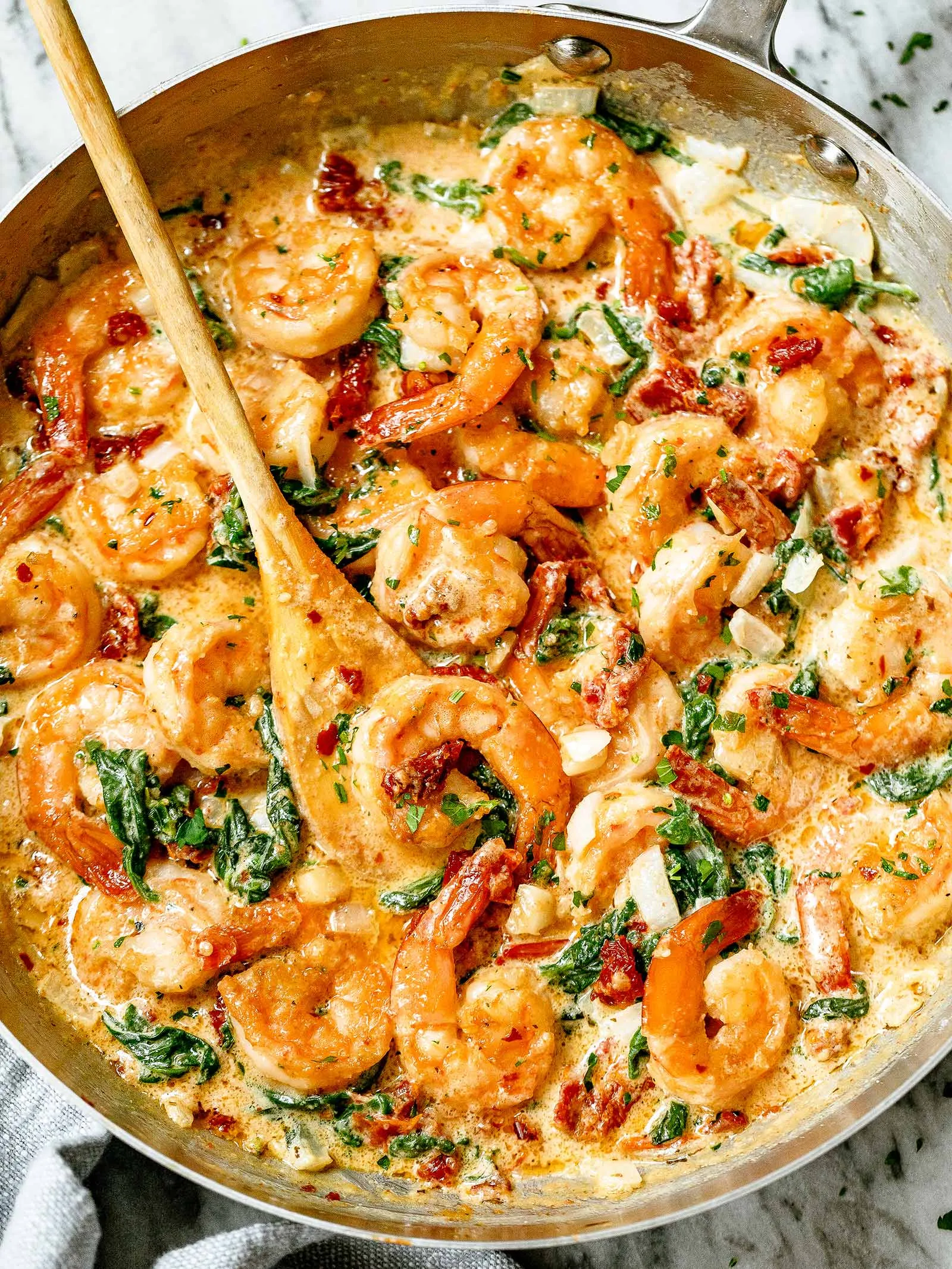 Shrimp Spinach Pasta Cream Sauce