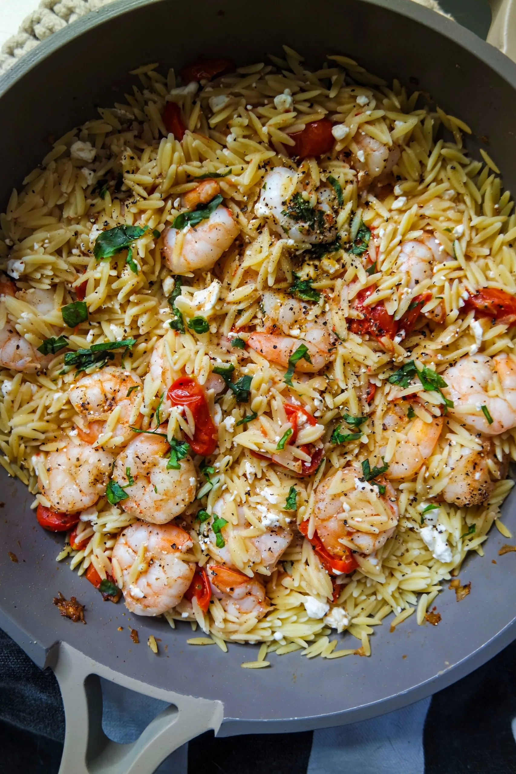 Shrimp and Feta Orzo