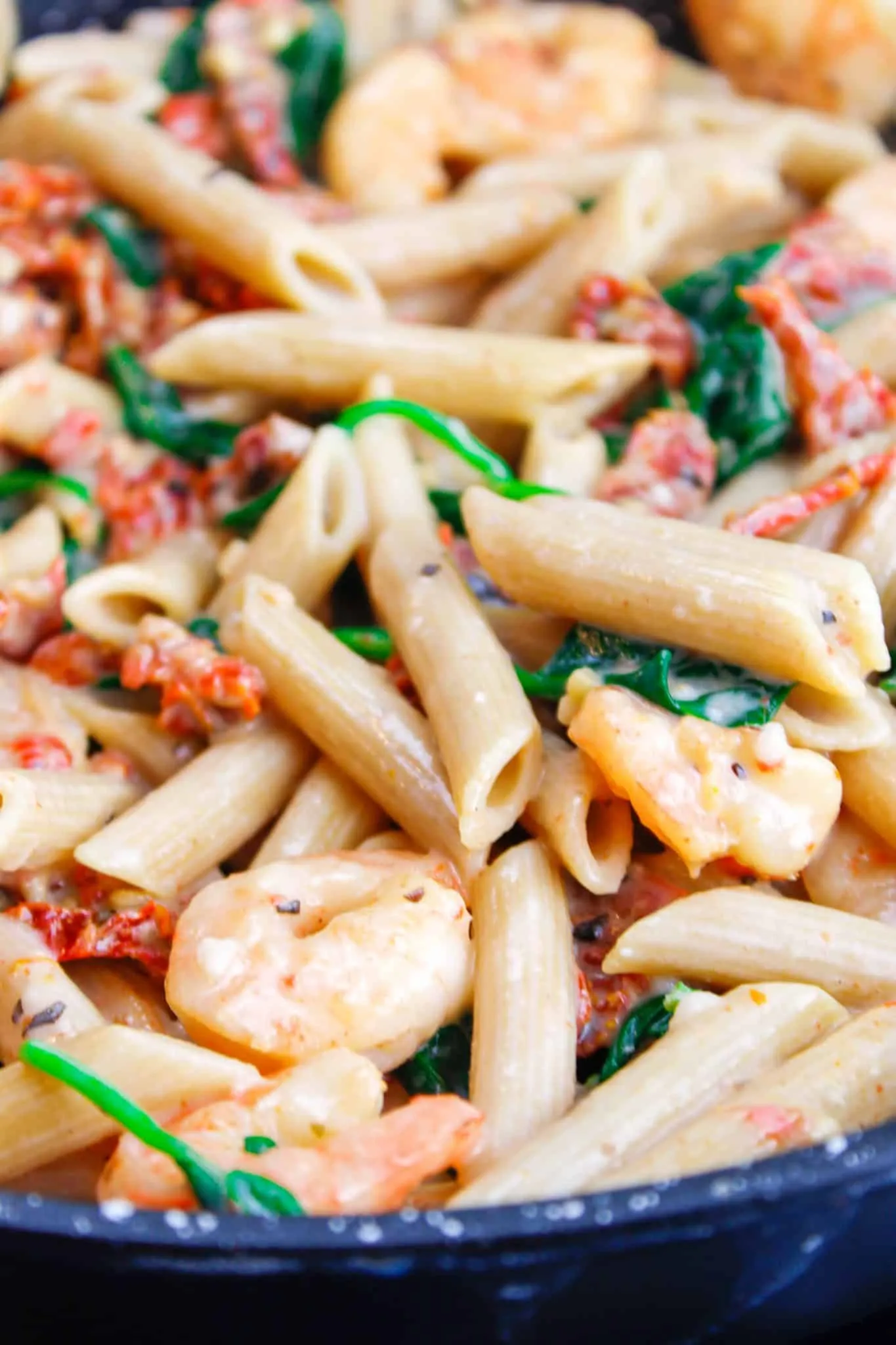Shrimp and Spinach Penne