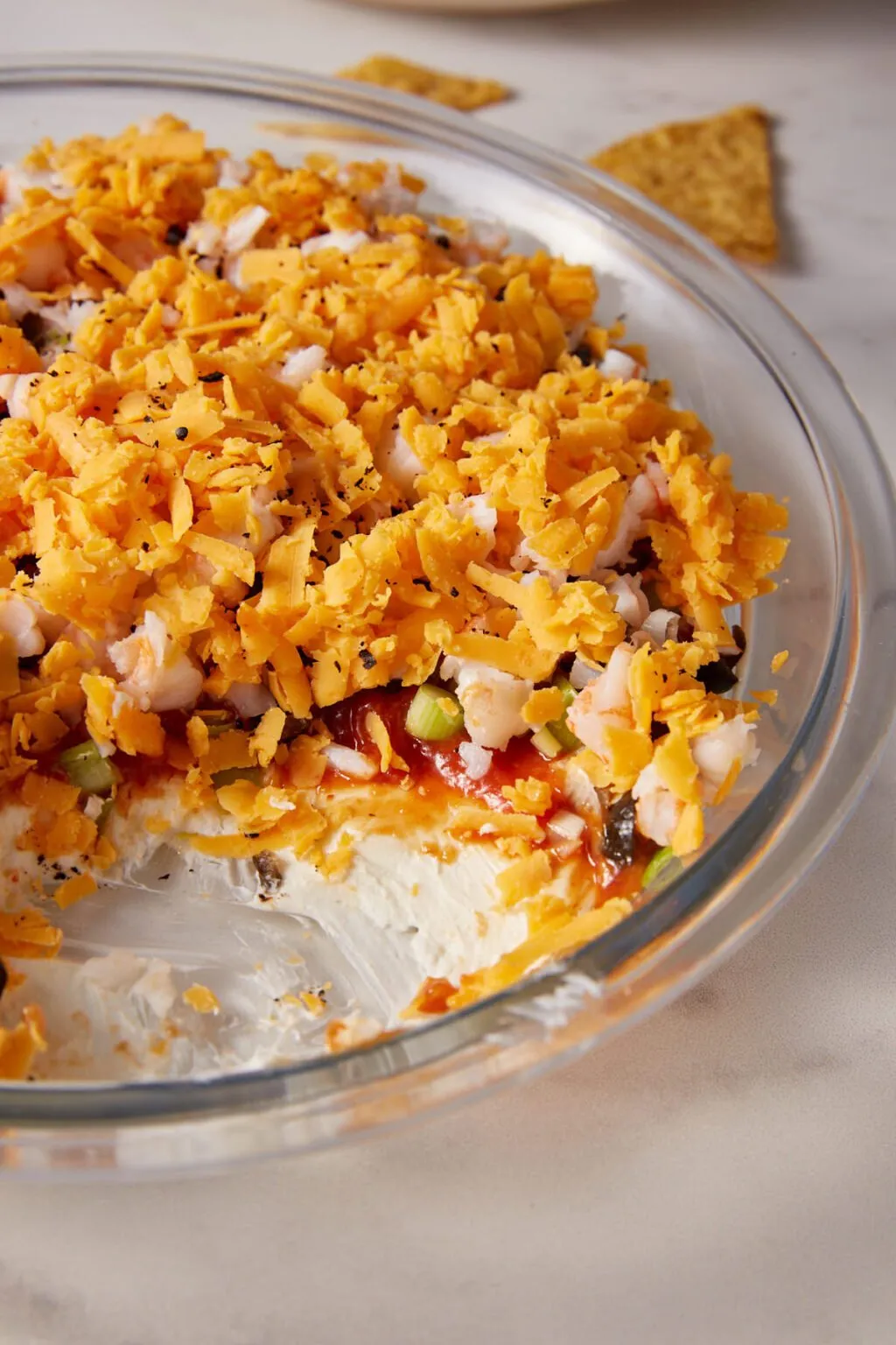 Skinny Cream Cheese Shrimp Cocktail Dip