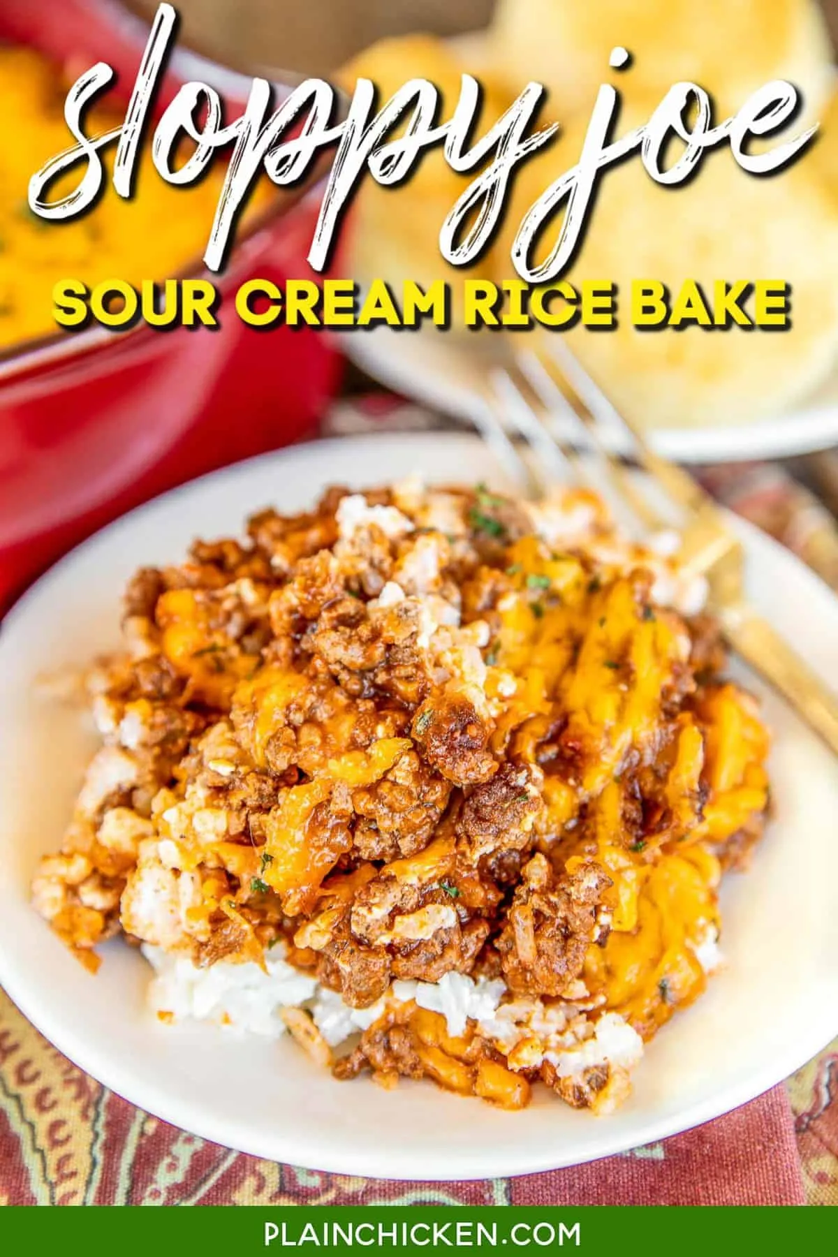 Sloppy Joe Sour Cream Rice Bake