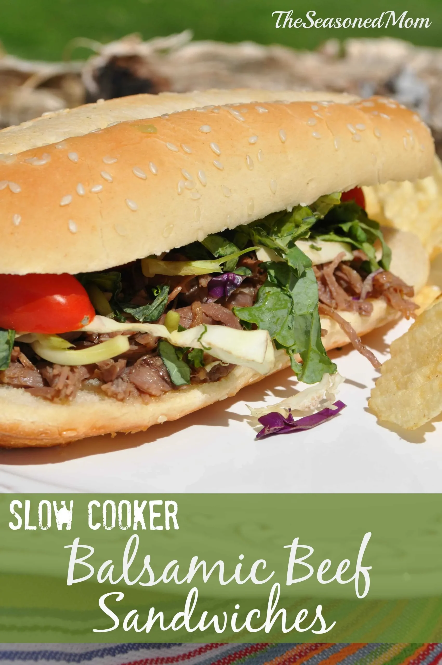 Slow Cooker Balsamic Beef Sandwiches