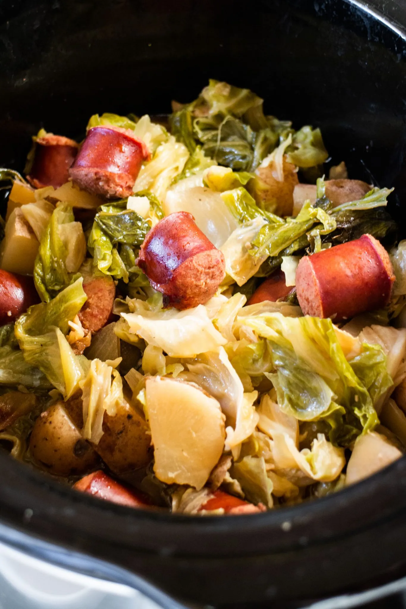 Slow Cooker Cabbage and Kielbasa