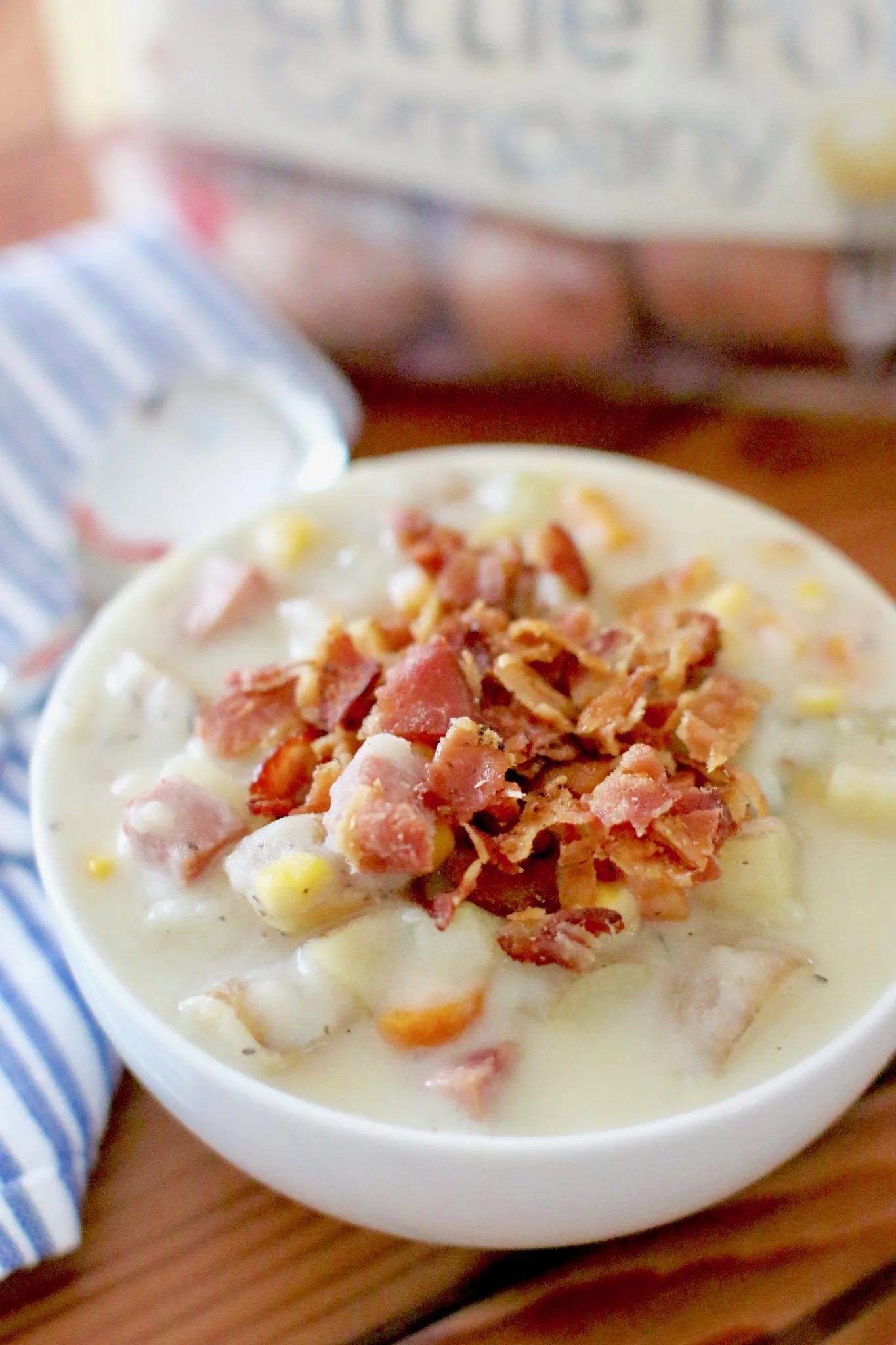 Slow Cooker Corn Potato Chowder with Ham