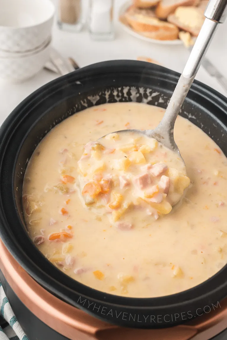 Slow Cooker Potato Ham Soup