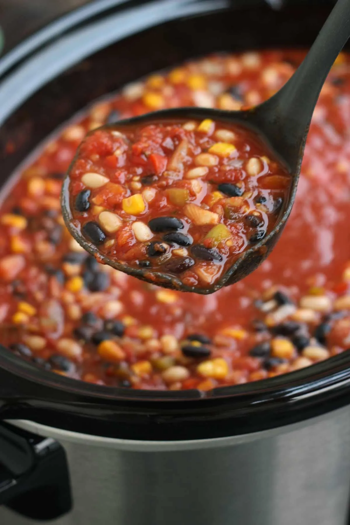 Slow Cooker Smoky Vegetarian Chili with Walnuts
