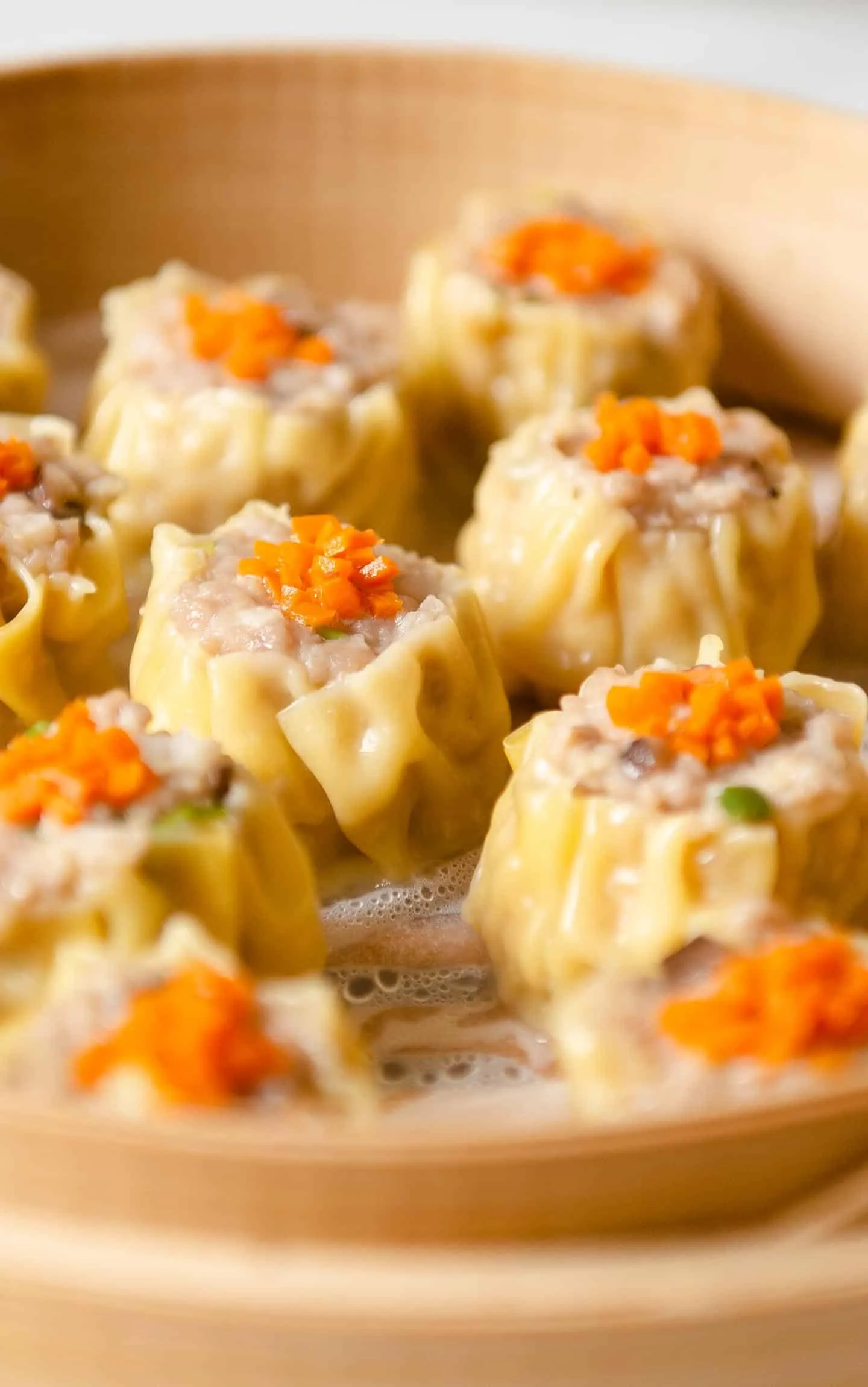 Smokey Turkey Shumai in a Sweet Pea Broth