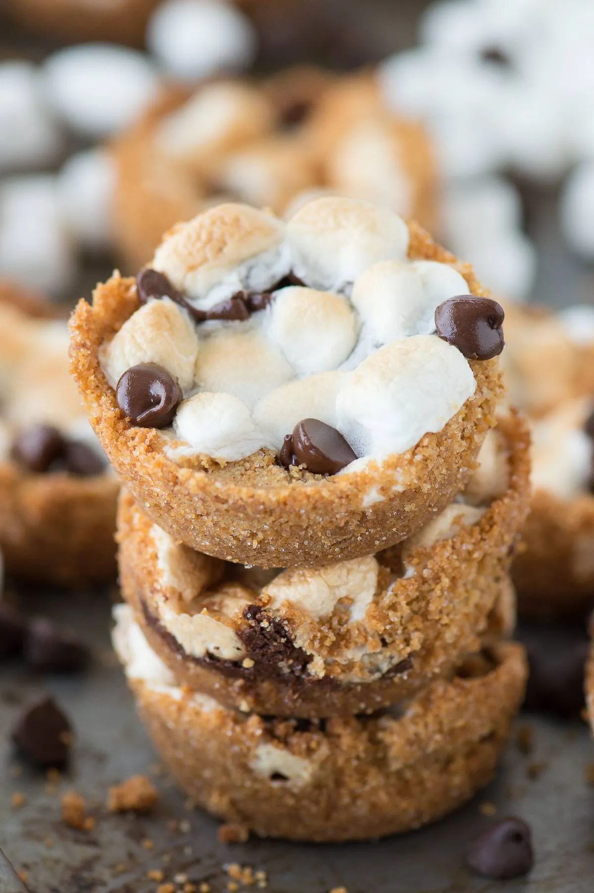 Smores Chocolate Chip Cookie Cups