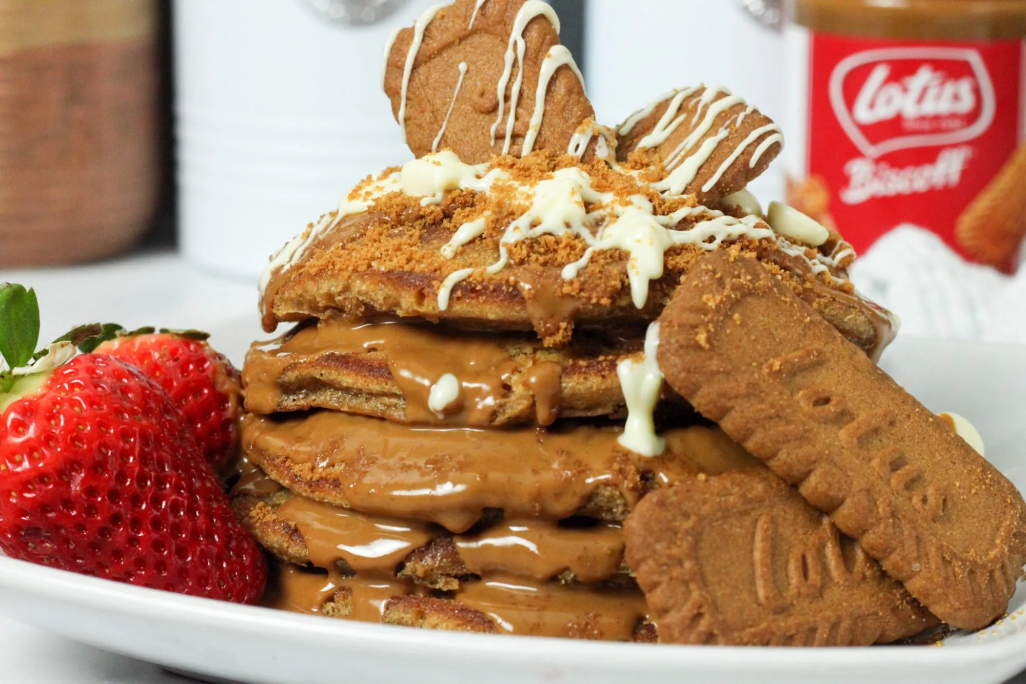Smores Pancakes with Lotus Biscoff Cookies