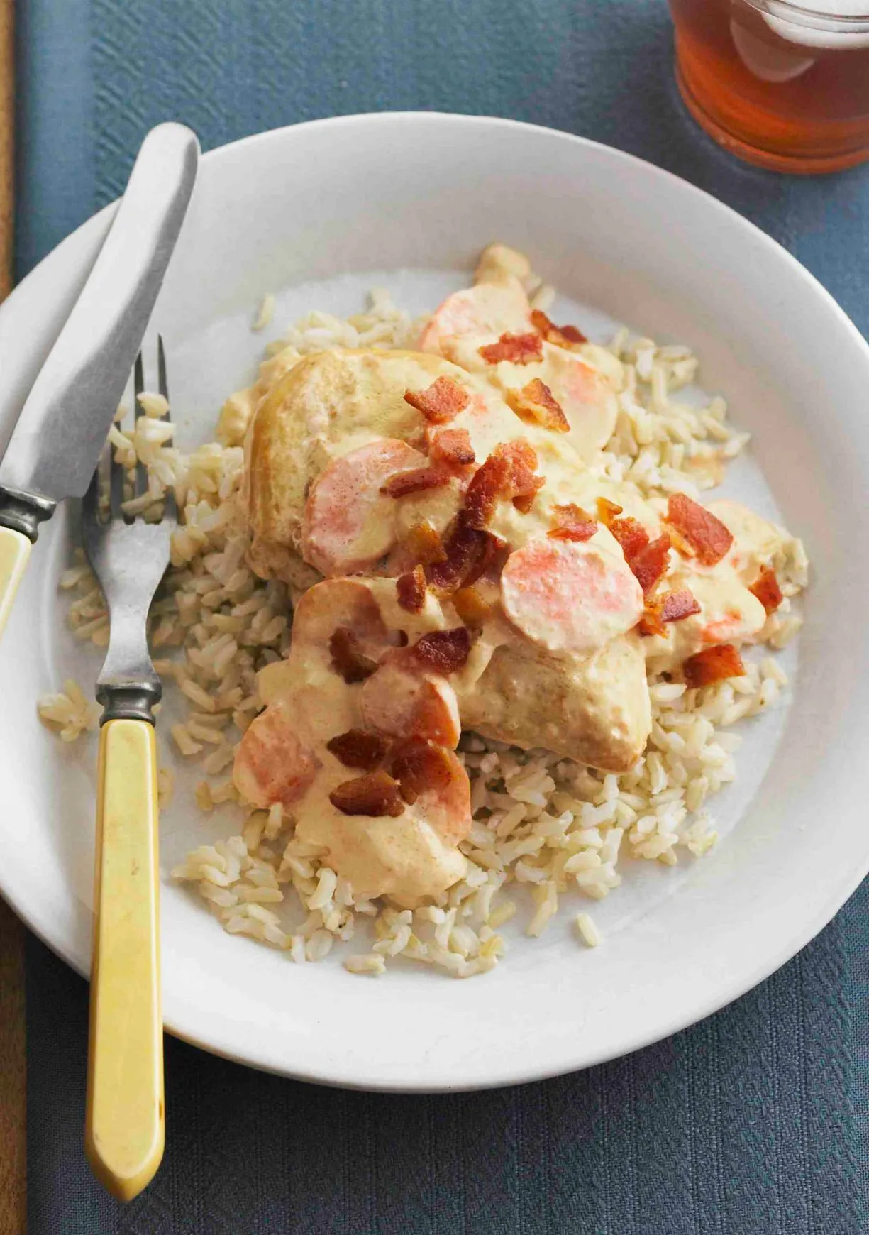 Smothered Chicken with Brown Rice