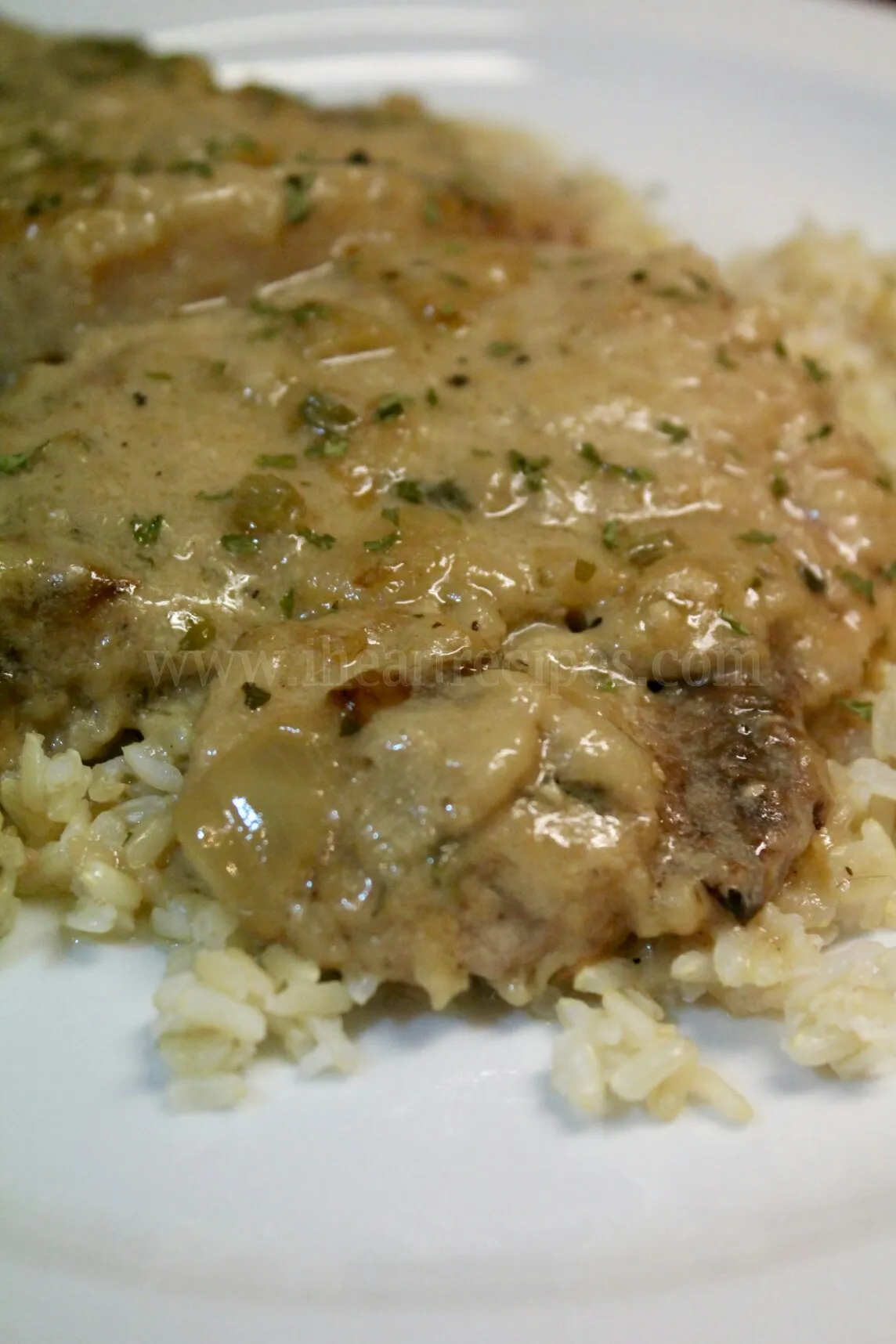 Smothered Pork Chops with Rice