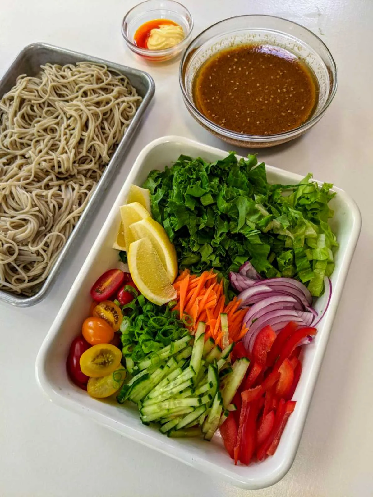 Soba Noodle Salad with Miso Dressing