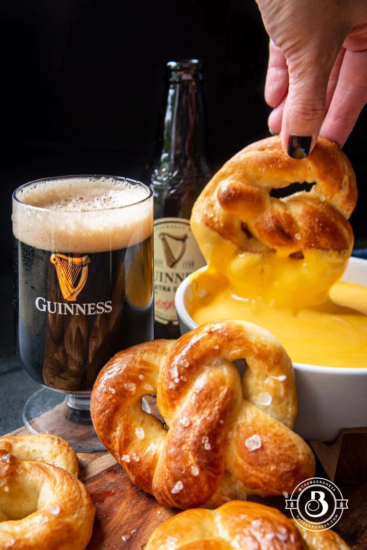 Soft Guinness Pretzels with Sea Salt