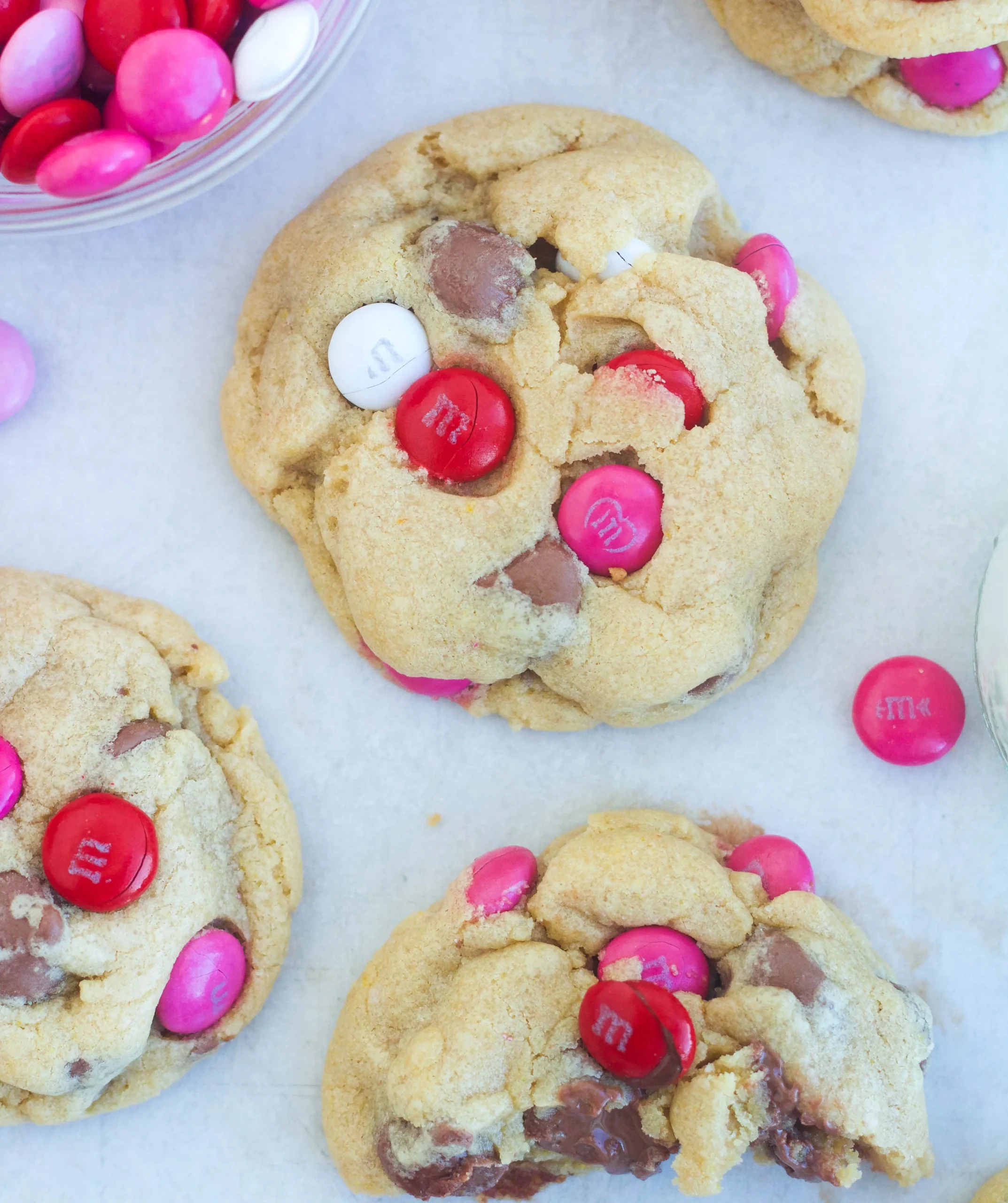 Soft M&M Chocolate Chip Cookies