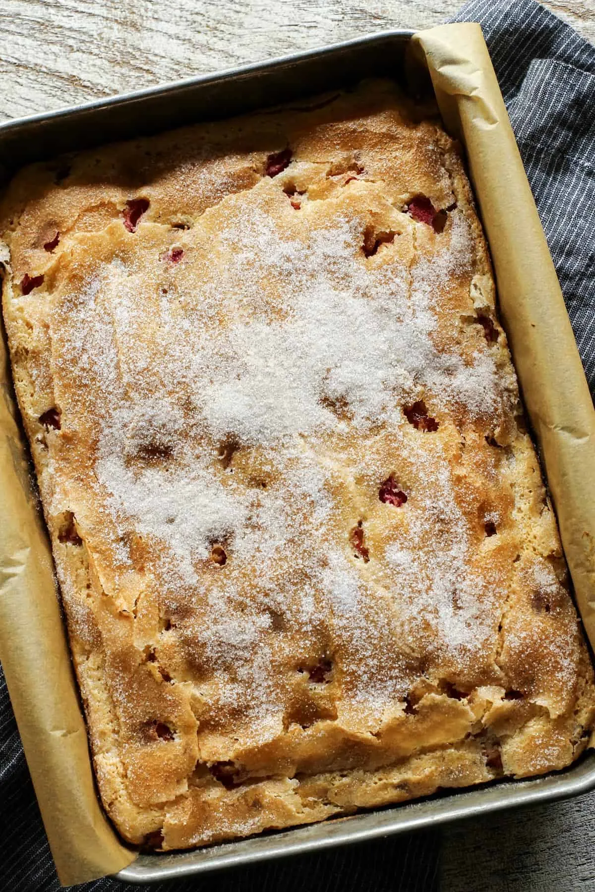 Sour Cream Coffee Cake with Rhubarb