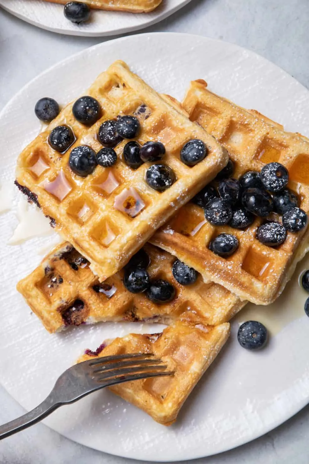 Sour Cream Yogurt Blueberry Waffles