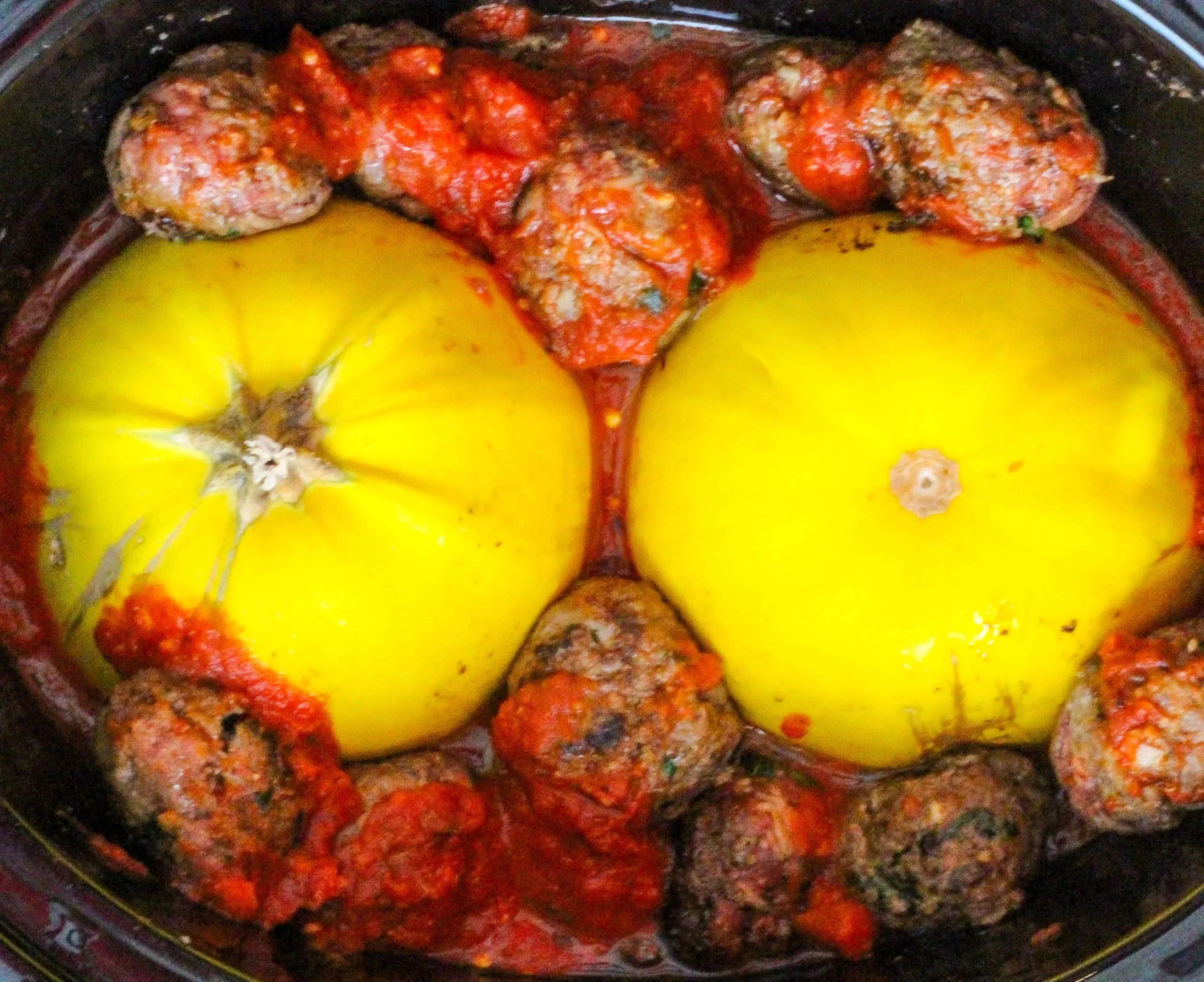 Spaghetti Squash and Meatballs Slow Cooker