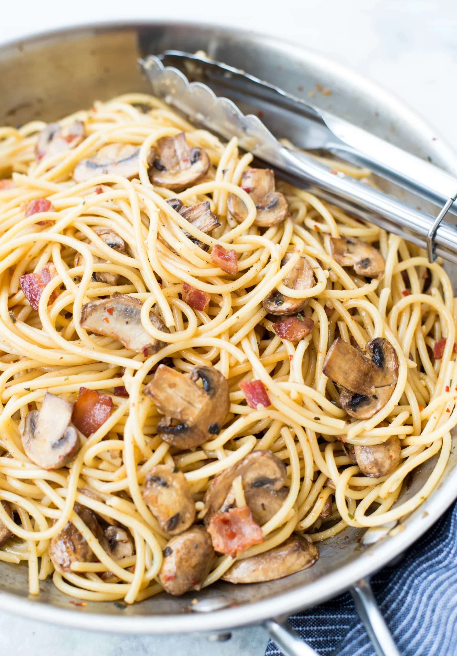 Spaghetti with Garlicky Marsala Mushrooms