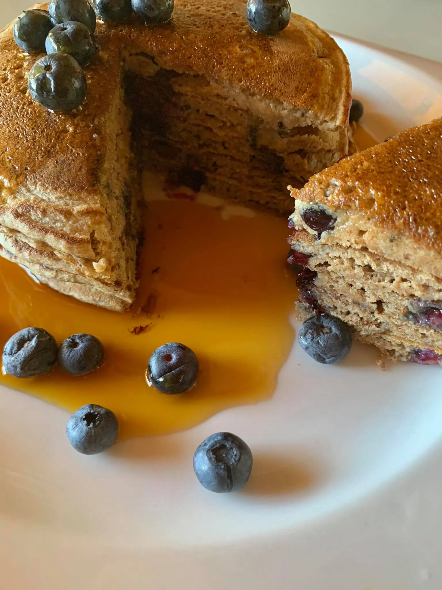 Spelt Pancakes with Blueberry Siggis Yogurt and Fresh Berries