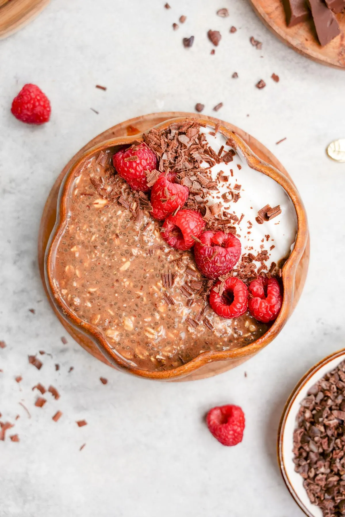 Spiced Chocolate Raspberry Refrigerator Oatmeal