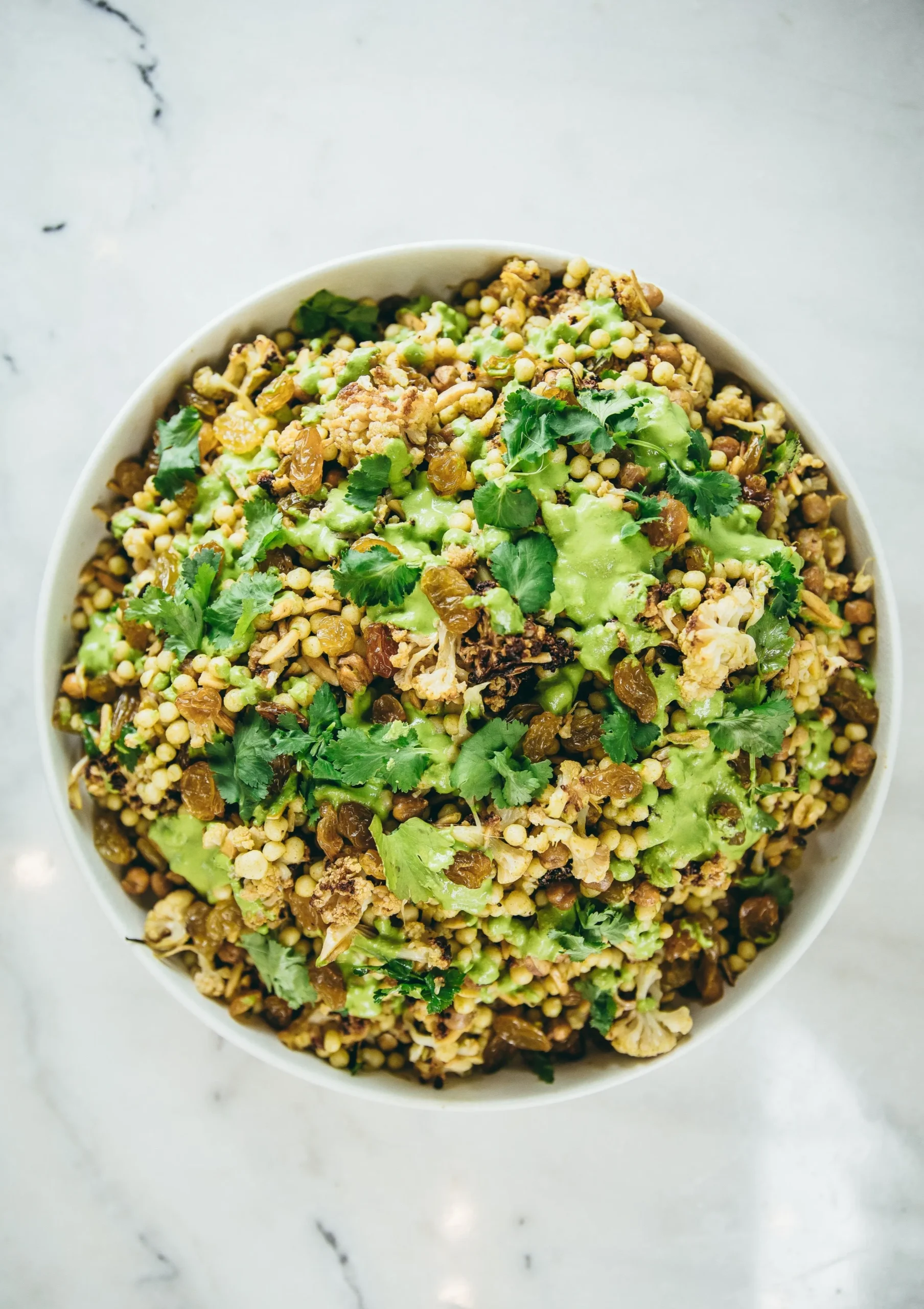 Spiced Coconut Couscous Roasted Cauliflower Chickpeas