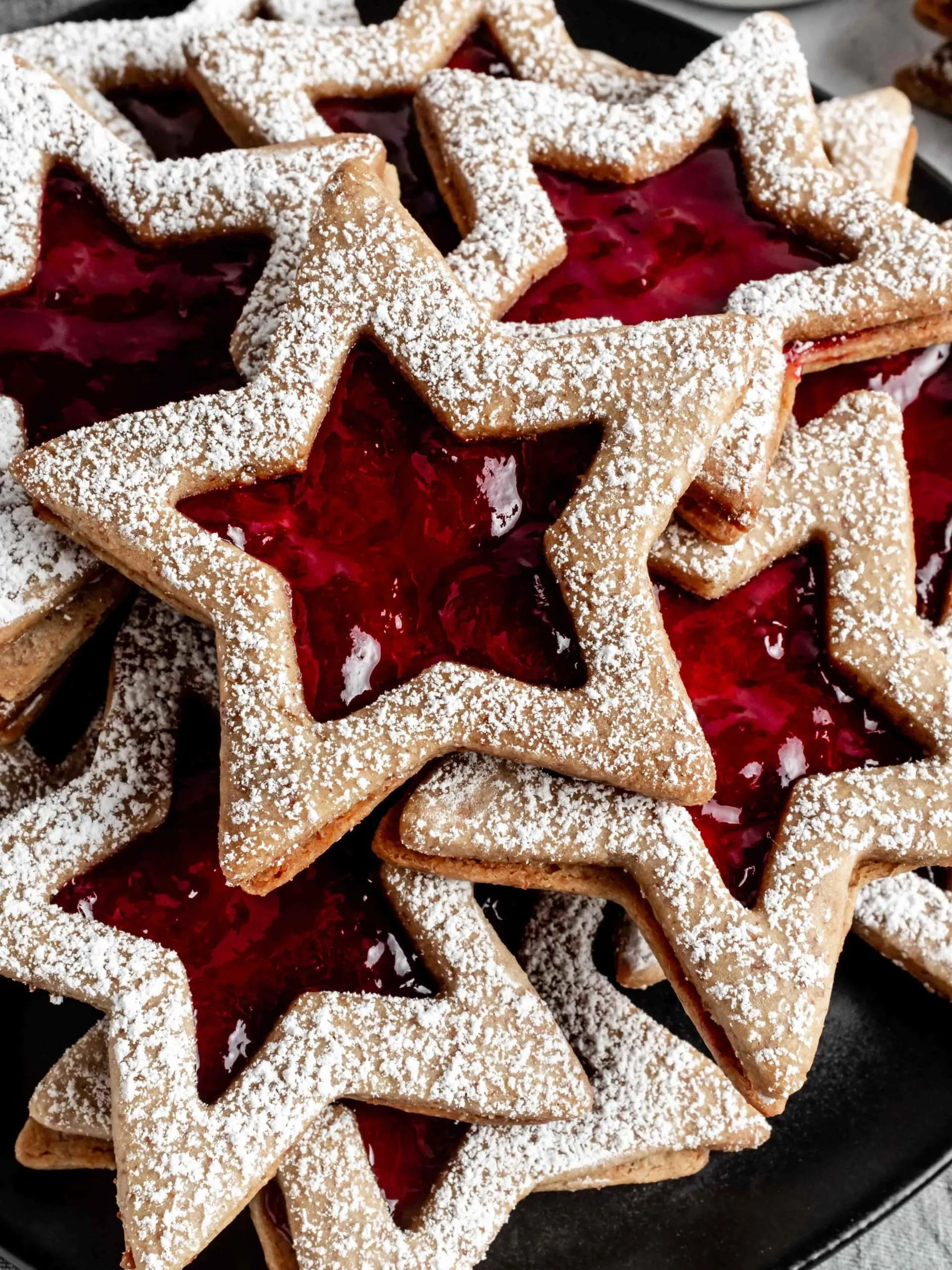 Spiced Mulled Wine Linzer Cookies