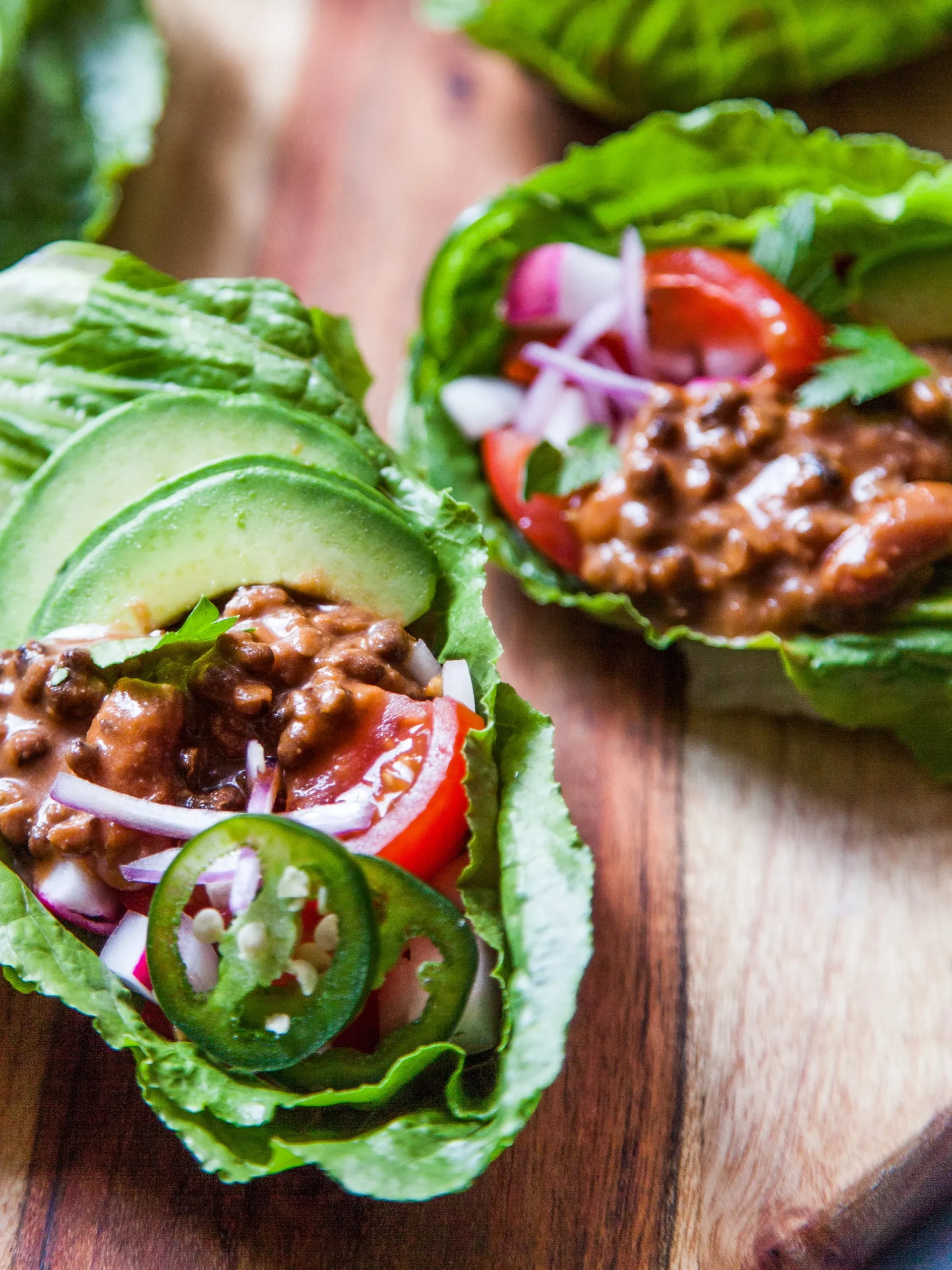 Spicy Lentil Lettuce Wraps