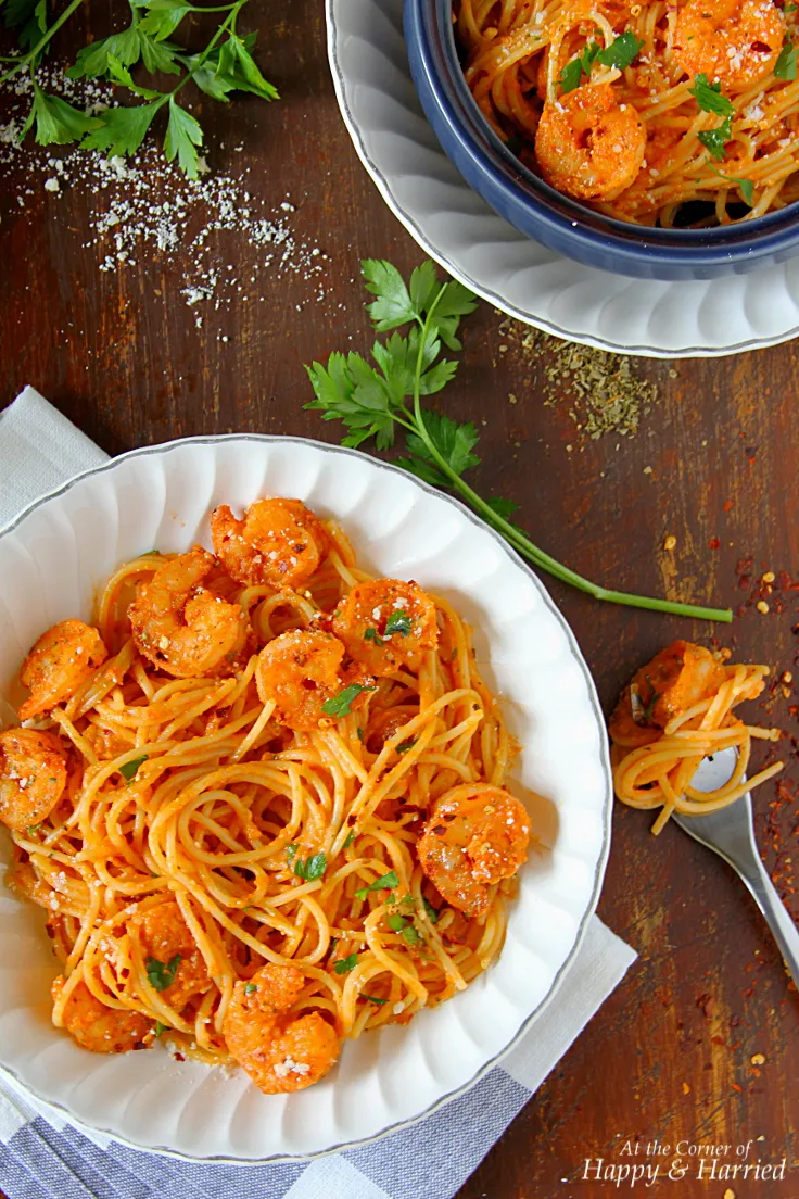 Spicy Shrimp Parmesan Pasta