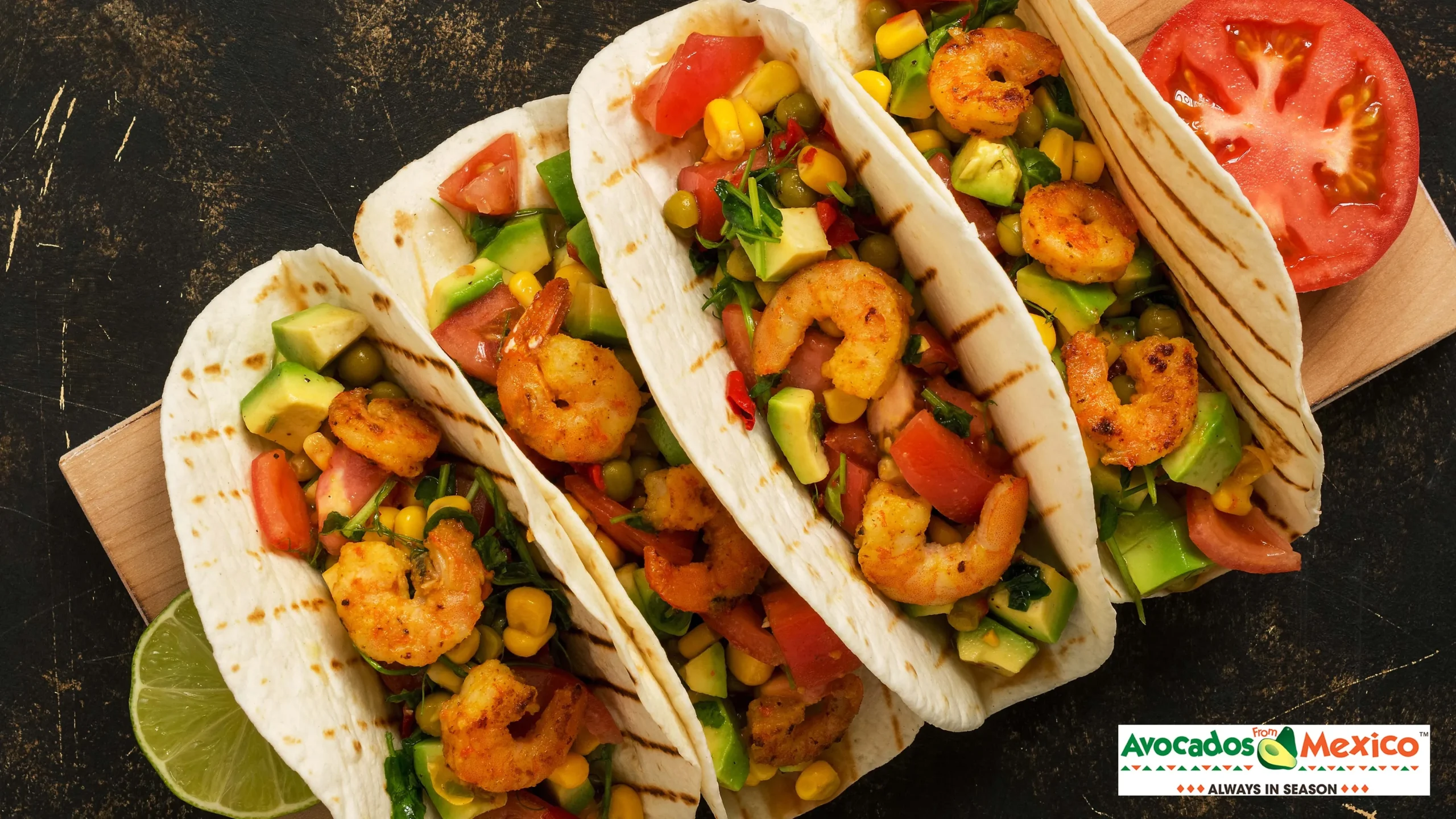 Spicy Shrimp Tacos with Avocado Cilantro Sauce